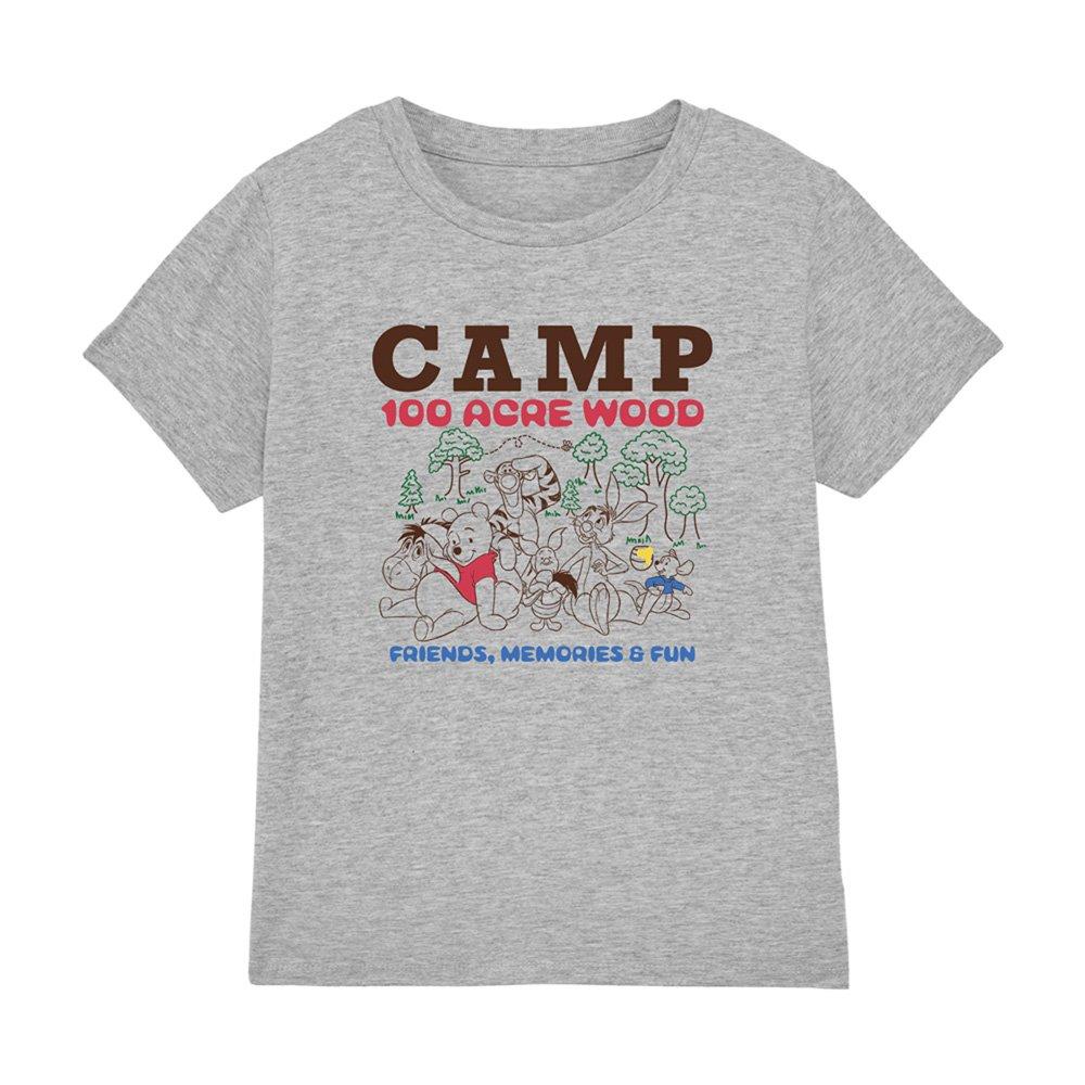 Light Grey - Disney - Winnie The Pooh Camp 100 Acre Woods Kids Tee Athl - 1
