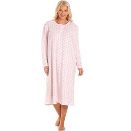 Camille Long Sleeve Polka Dot Soft Fleece Nightdress