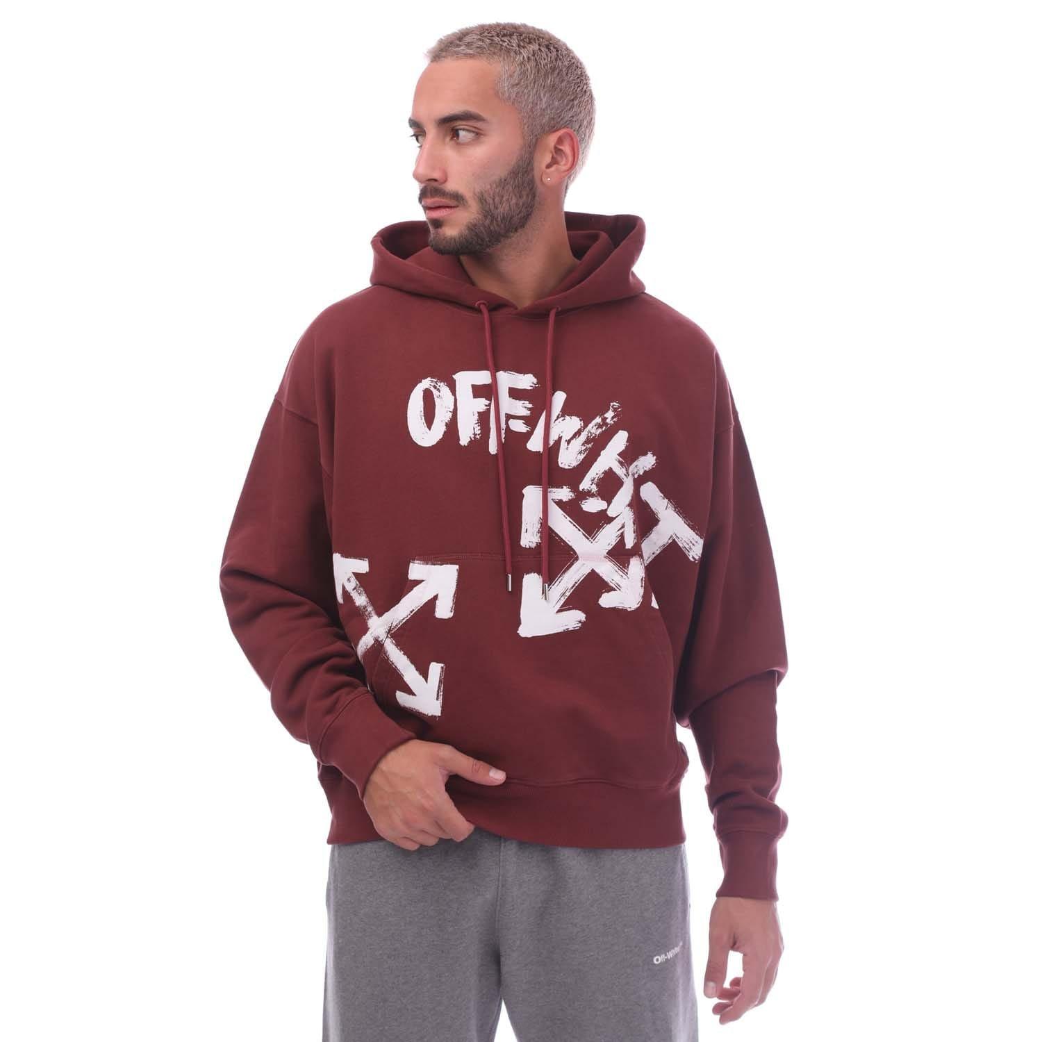 Red White - Off White - Paint Script Skate Hoodie - 1