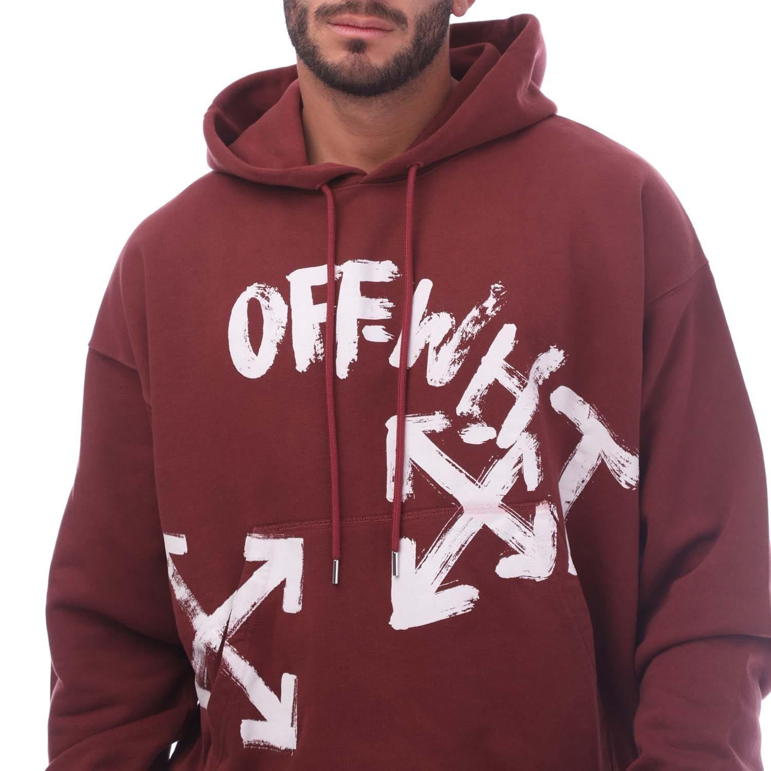 Red White - Off White - Paint Script Skate Hoodie - 3