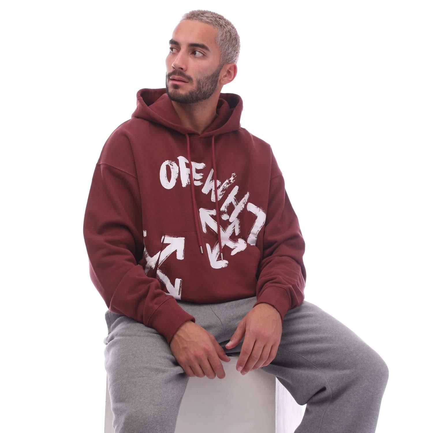 Red White - Off White - Paint Script Skate Hoodie - 4