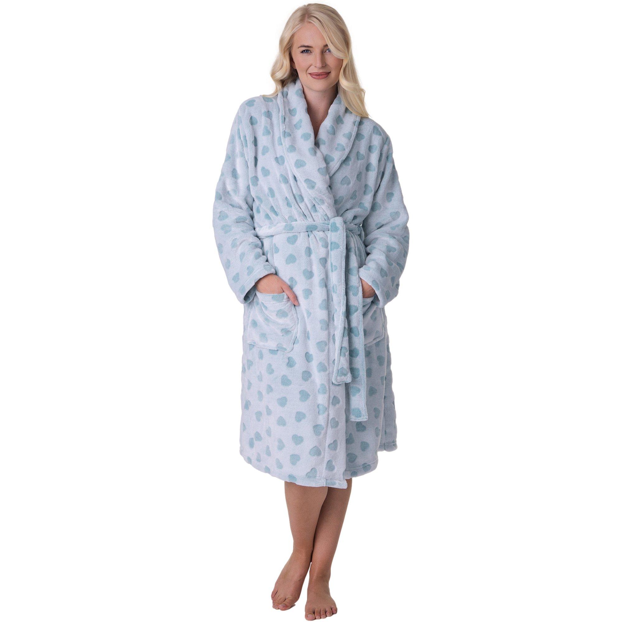 Aqua Heart - Camille - Supersoft Fleece Bathrobe with Shawl Collar & Pockets - 1