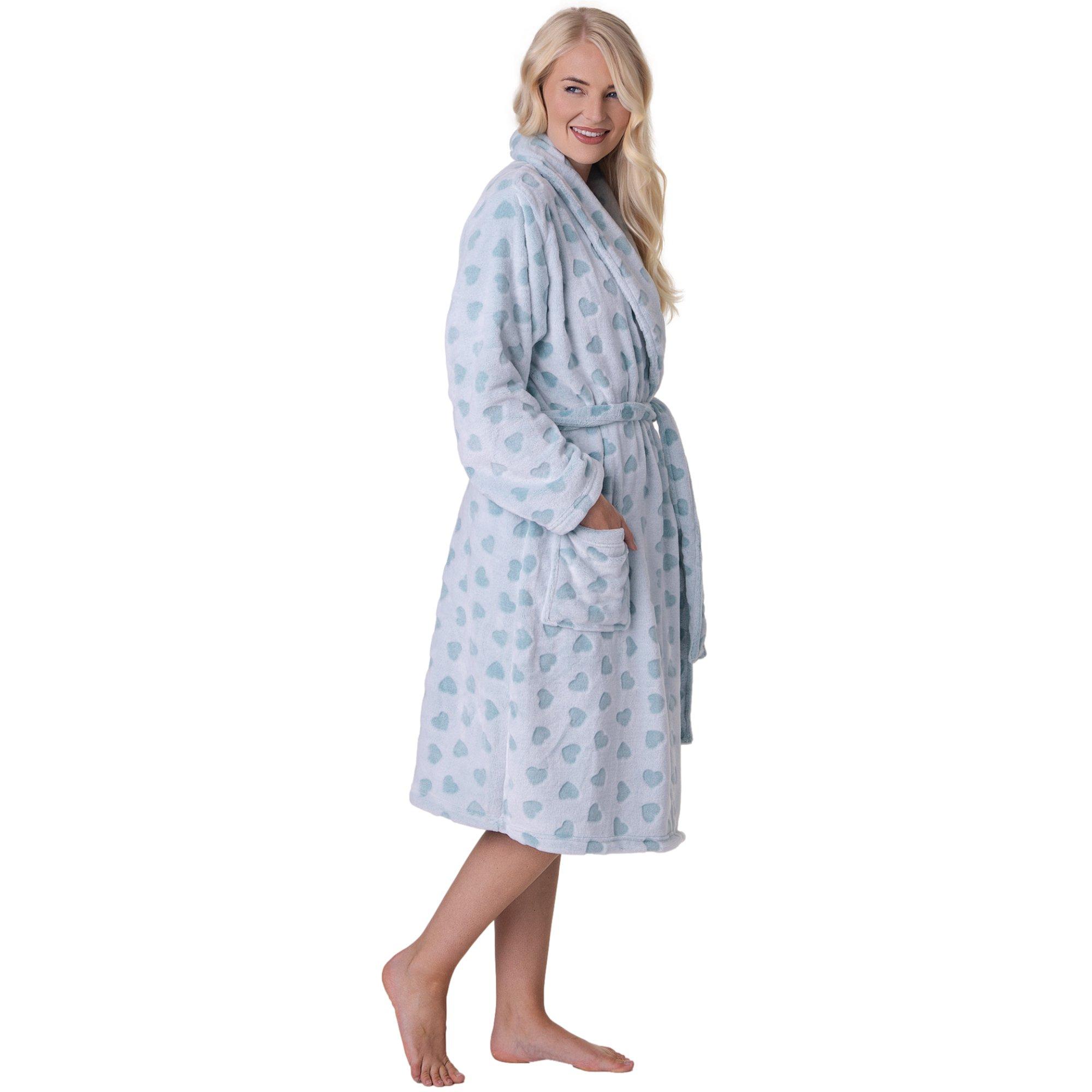 Aqua Heart - Camille - Supersoft Fleece Bathrobe with Shawl Collar & Pockets - 2