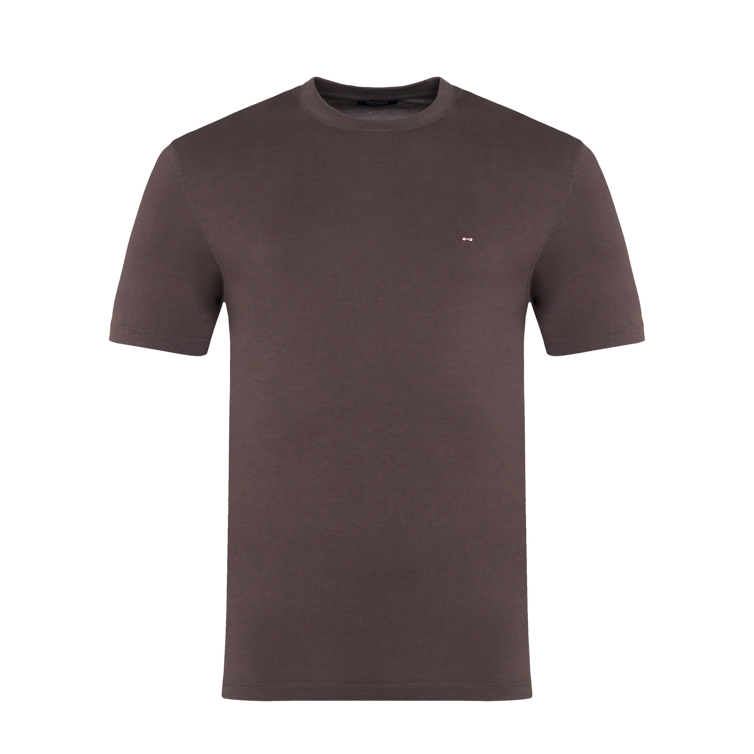 Plain brown short-sleeved T-shirt