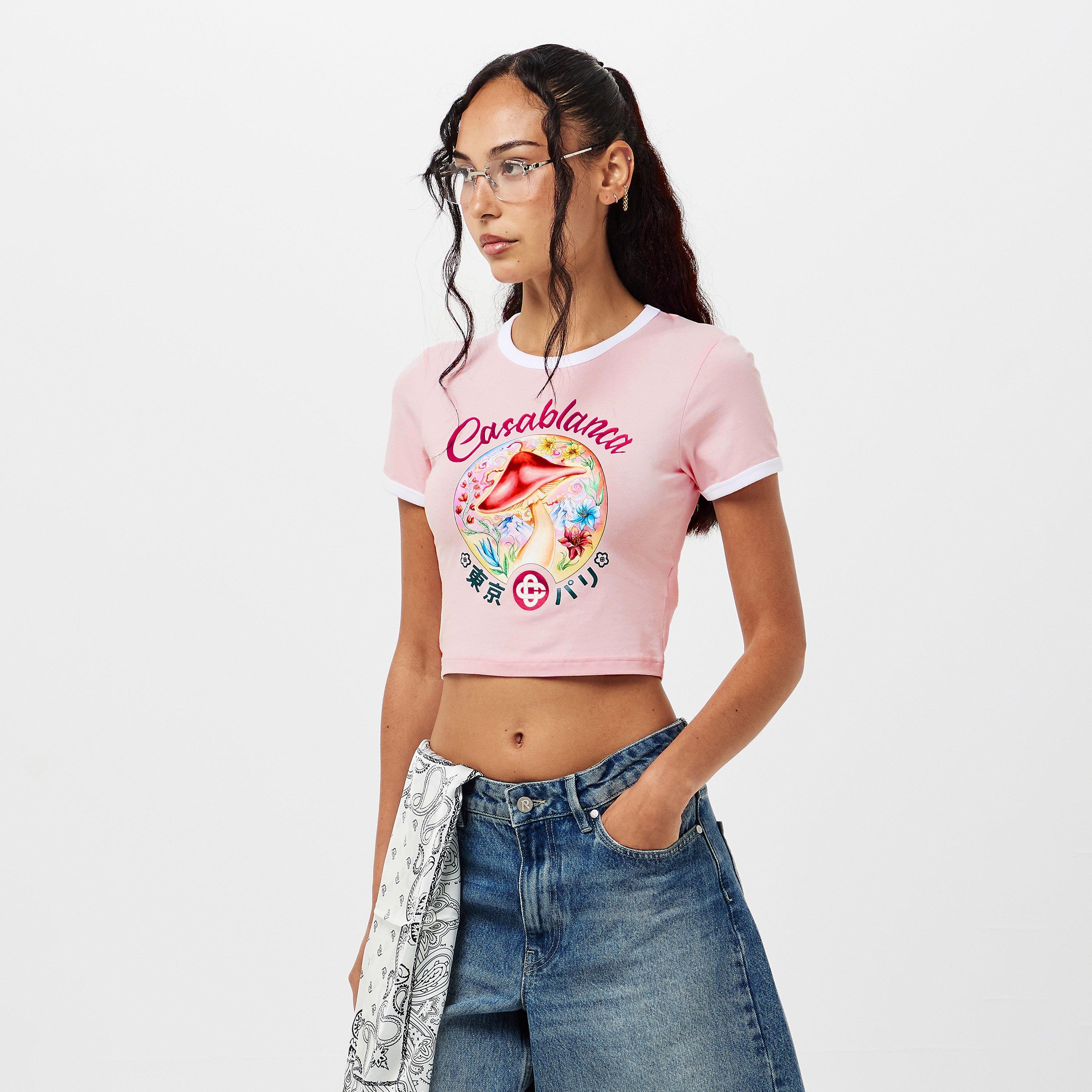 Pink - Casablanca - Women's Mushroom Baby Tee - 3