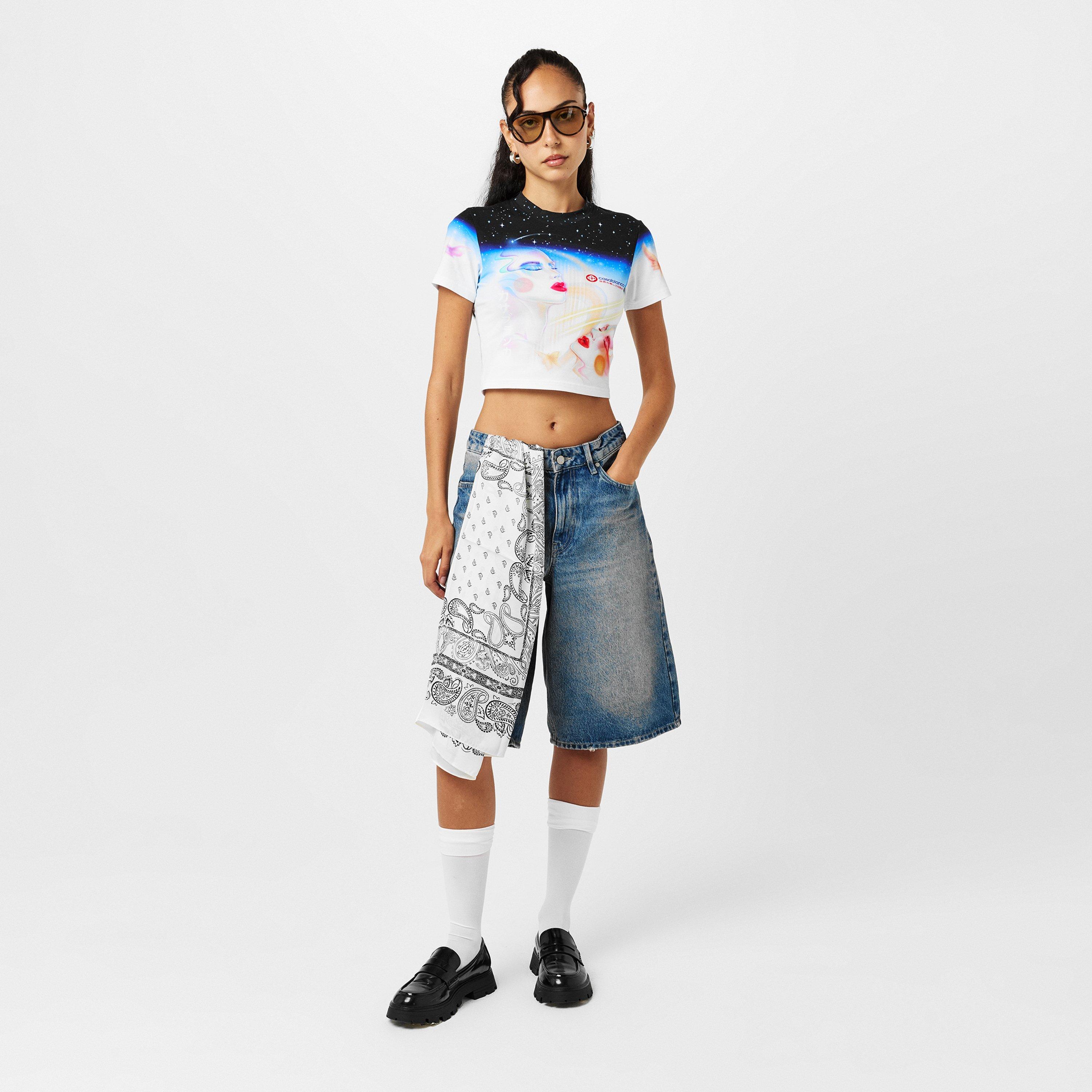 Multi - Casablanca - Women's Casa Galactic Baby Tee - 6