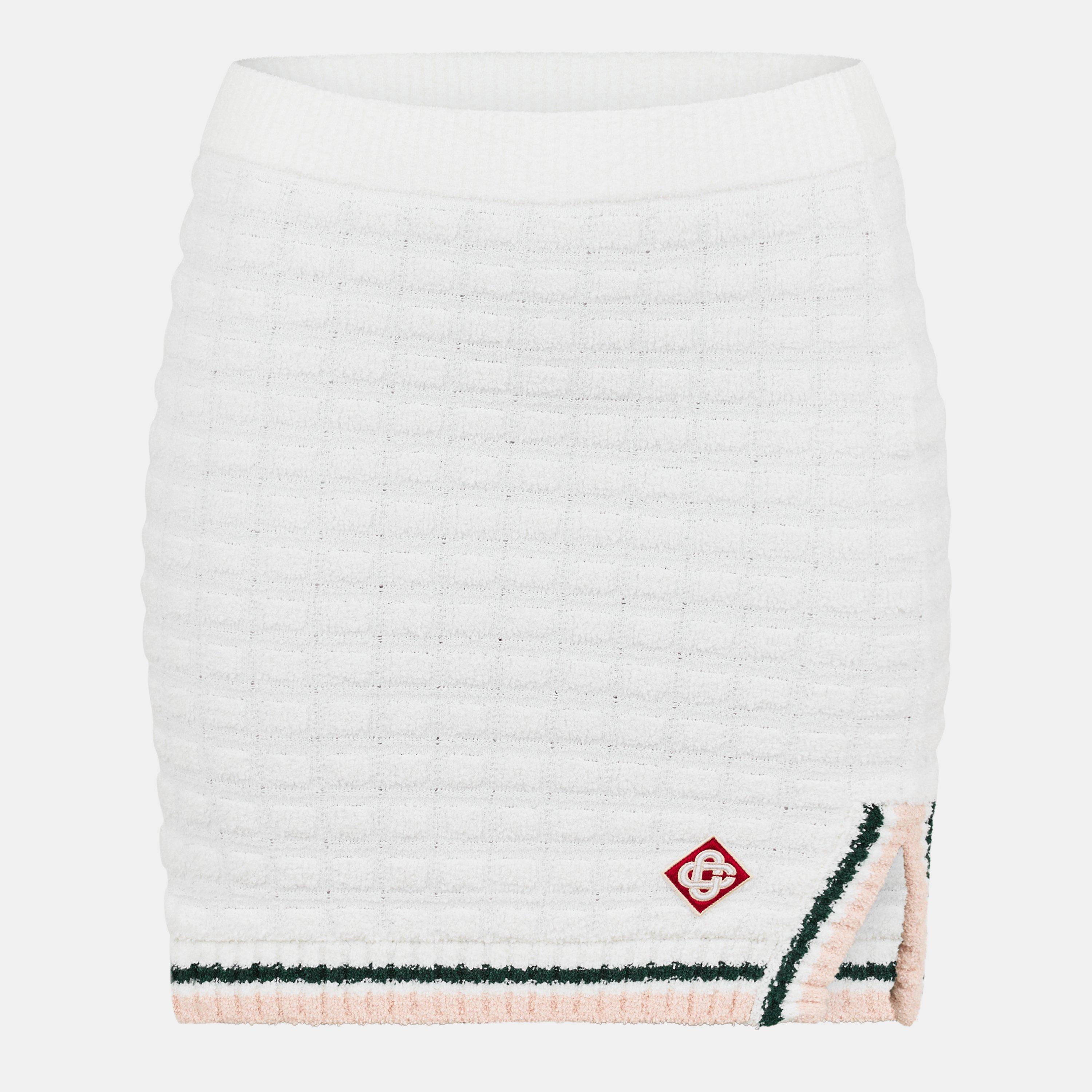 White - Casablanca - Women's Boucle Textured Mini Skirt - 1