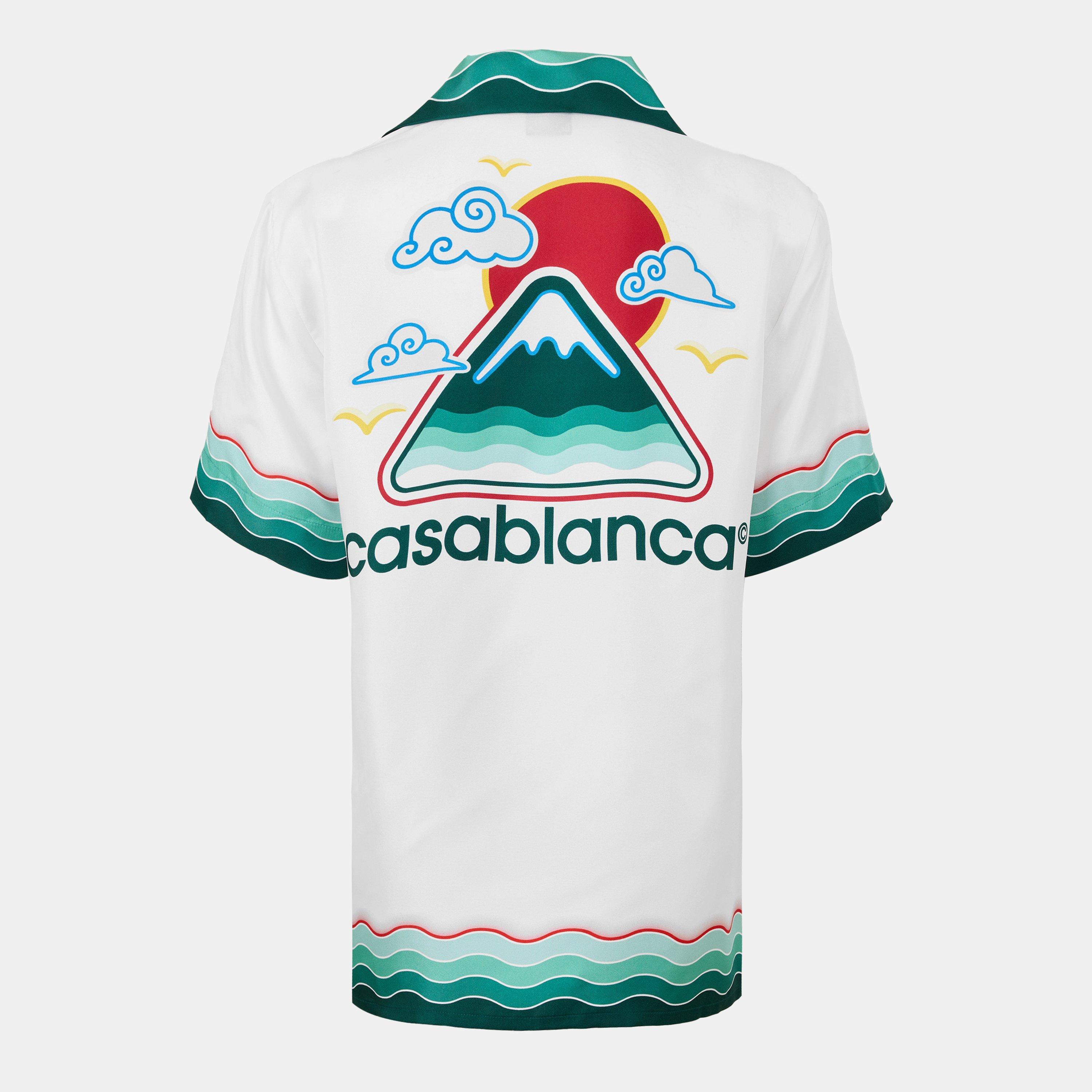 White - Casablanca - Women's Casa Logo Short-Sleeve Bowling Shirt - 2