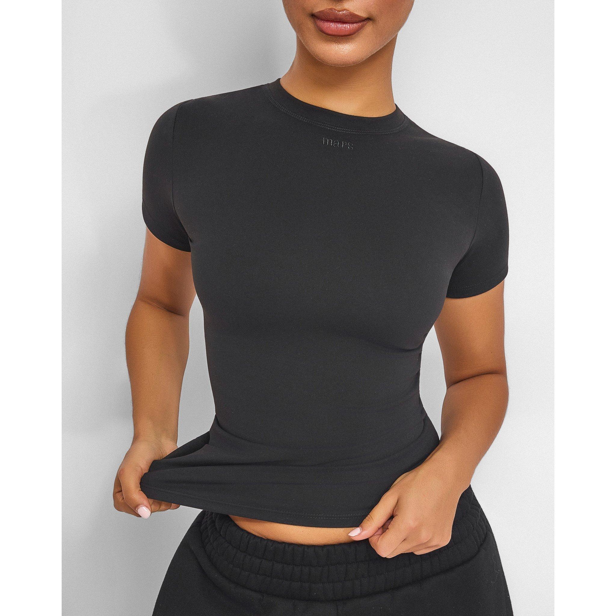 Black - Mars The Label - Womens Sculpt Short Sleeve Top - 4