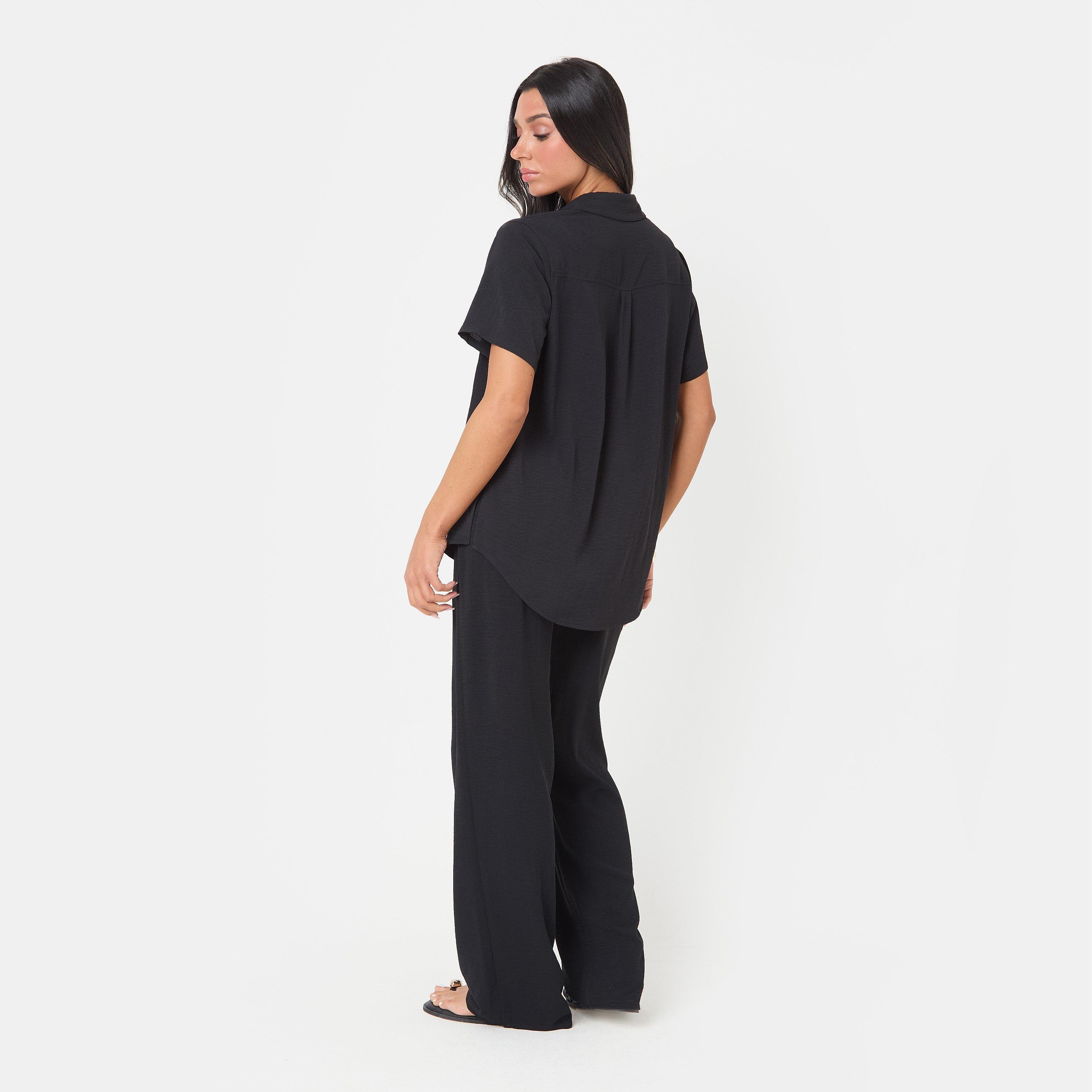 Black - I Saw It First - Soft Crepe Wide Leg Trousers - 2