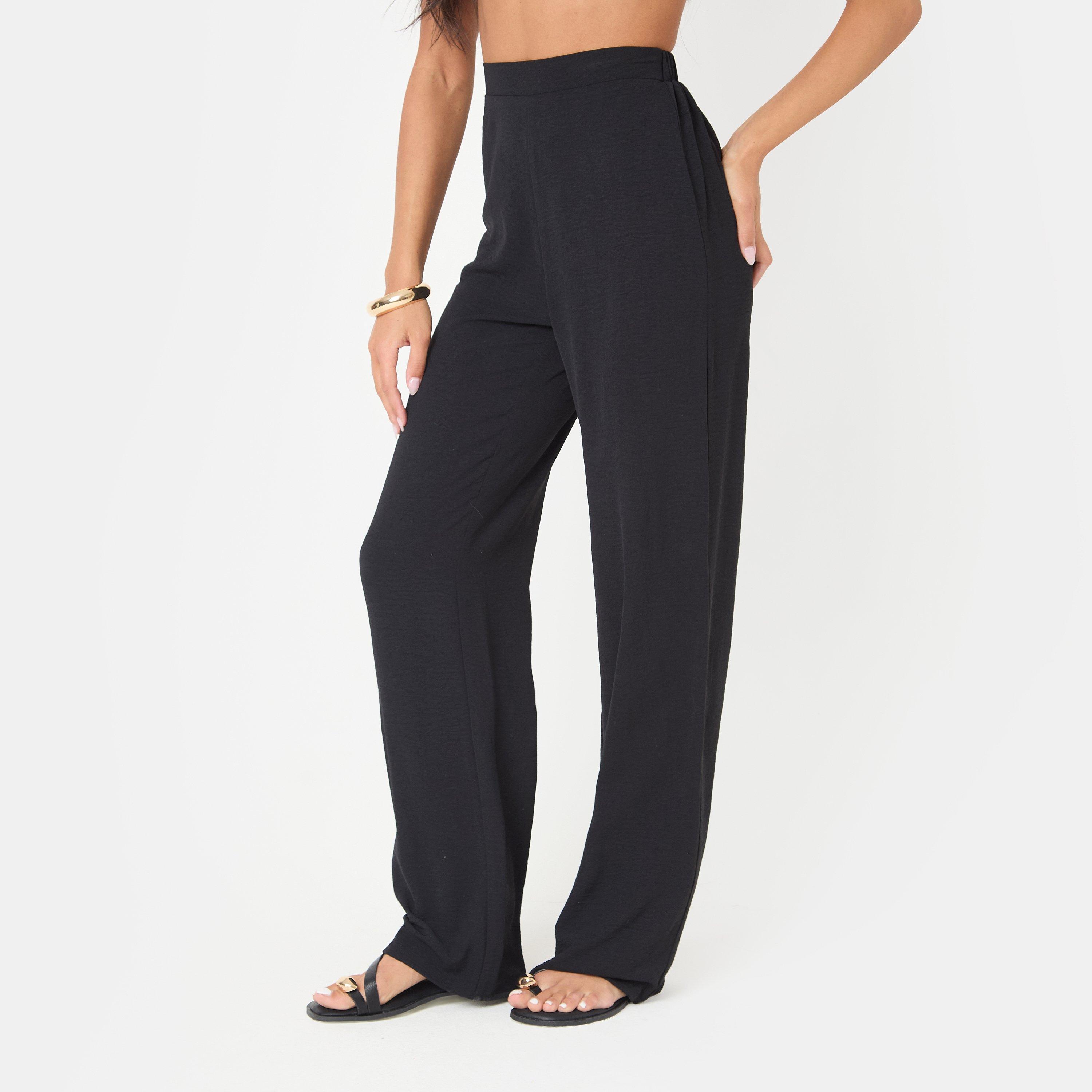 Black - I Saw It First - Soft Crepe Wide Leg Trousers - 3