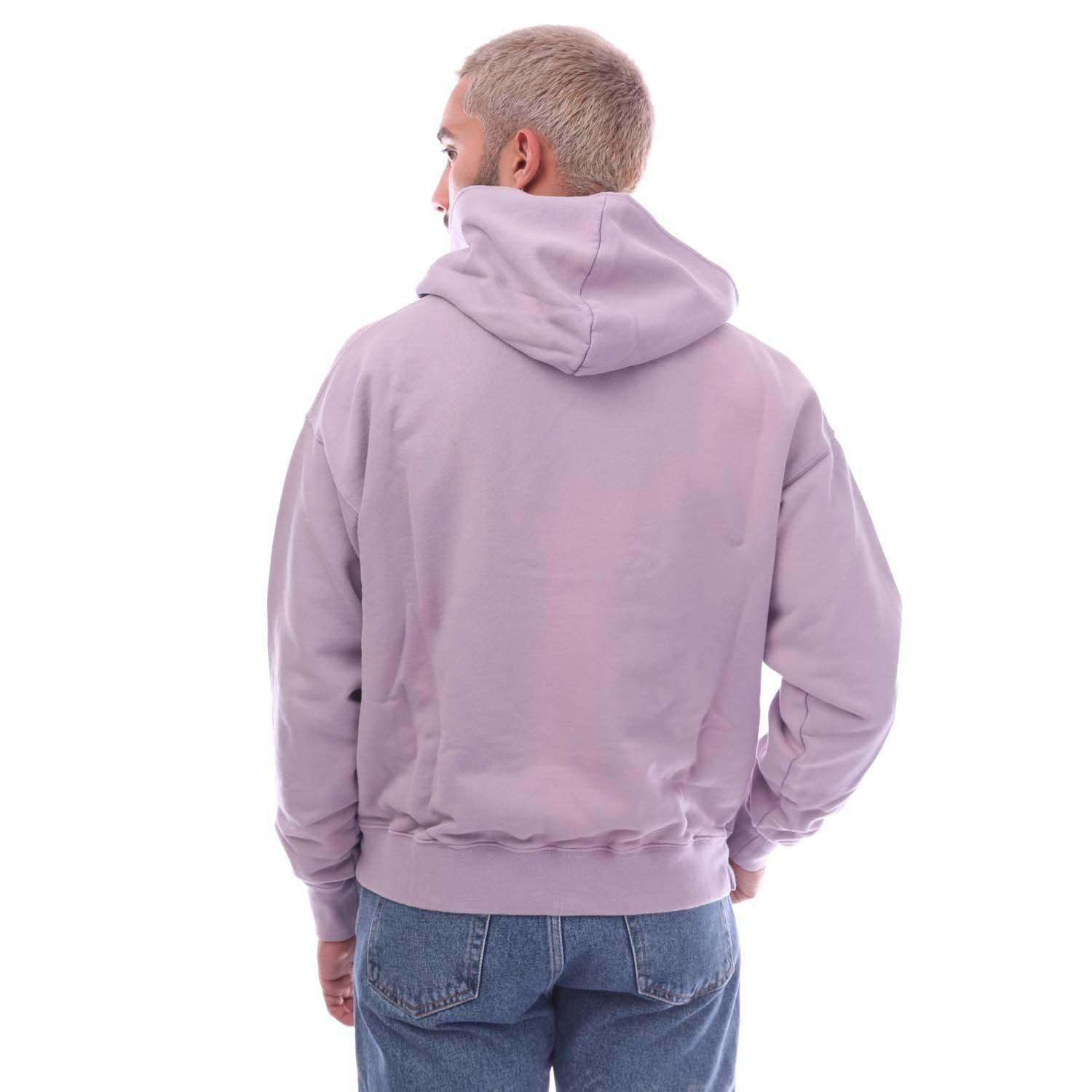 Lilac - Off White - Men's Laundry Script Skate Hoodie, Adjustable Drawstring Hood - 2