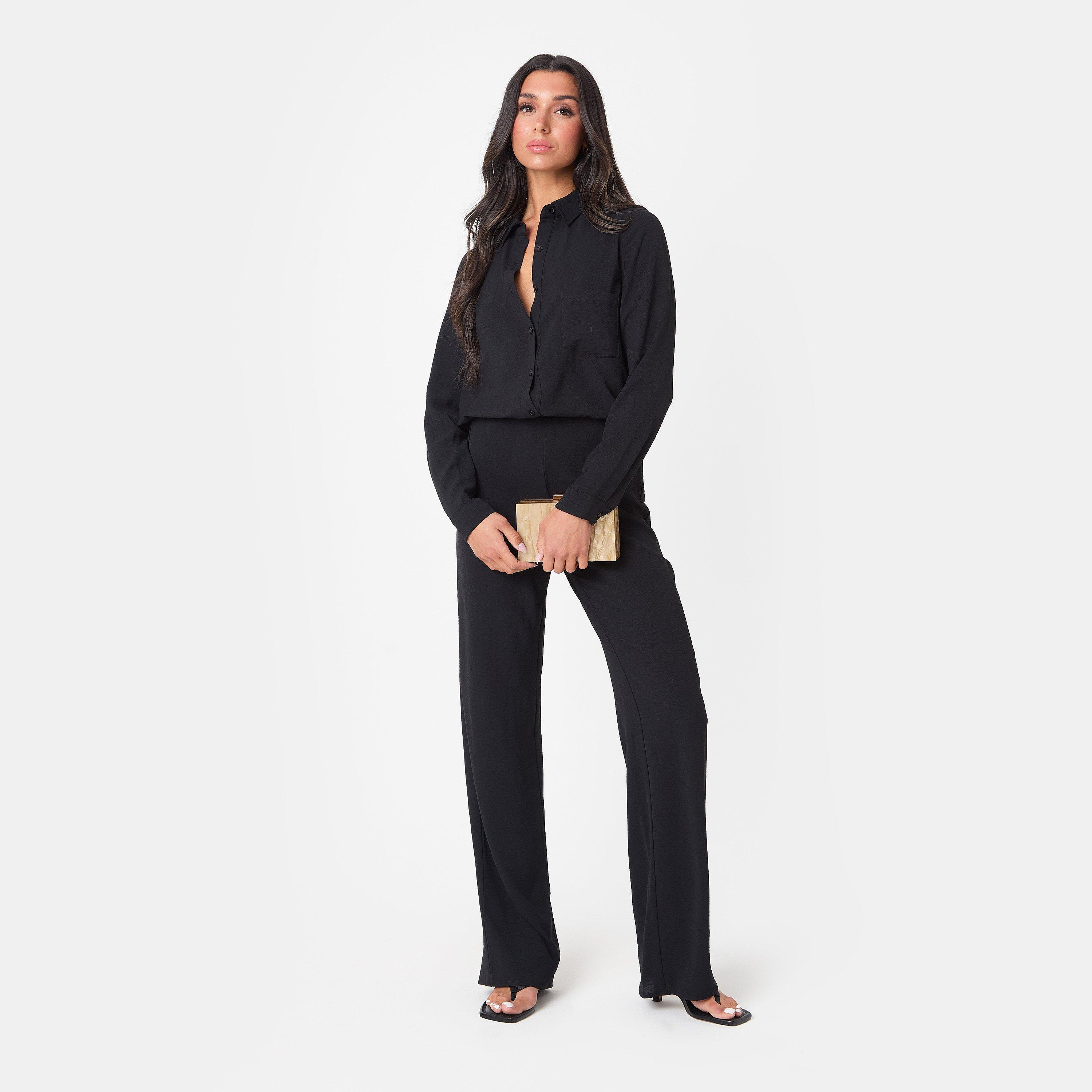 Black - I Saw It First - Soft Crepe Long Sleeve Shirt - 1