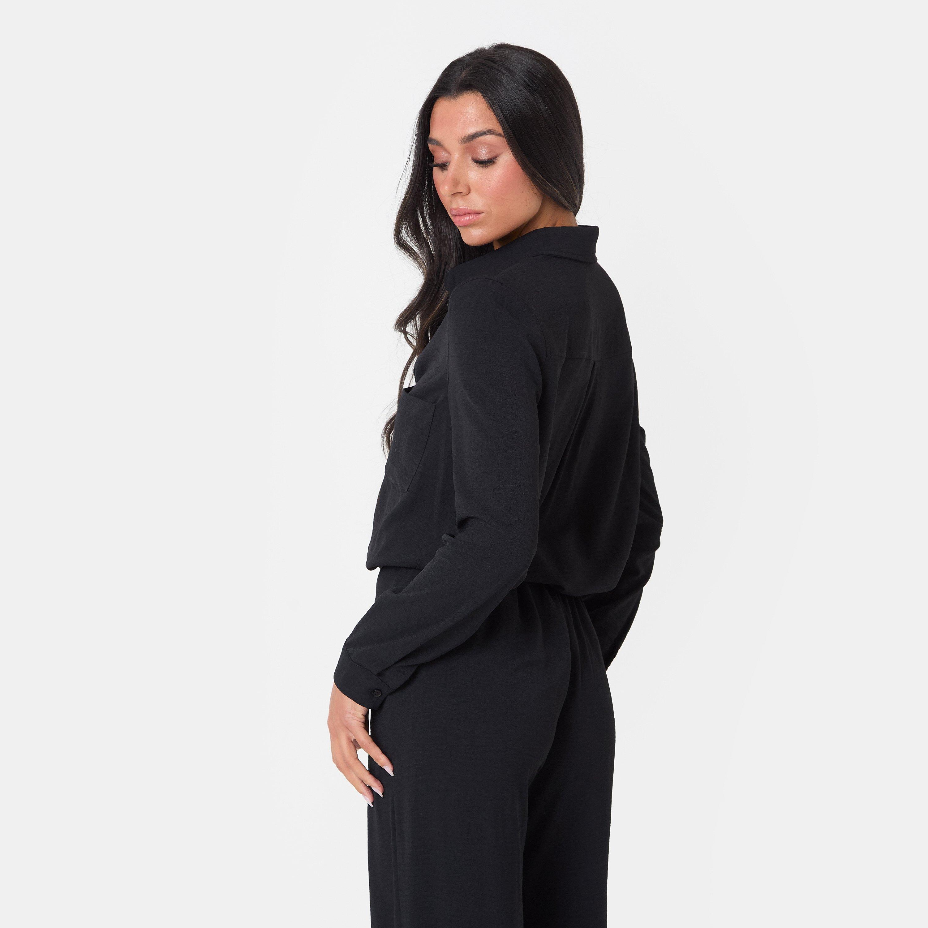 Black - I Saw It First - Soft Crepe Long Sleeve Shirt - 5