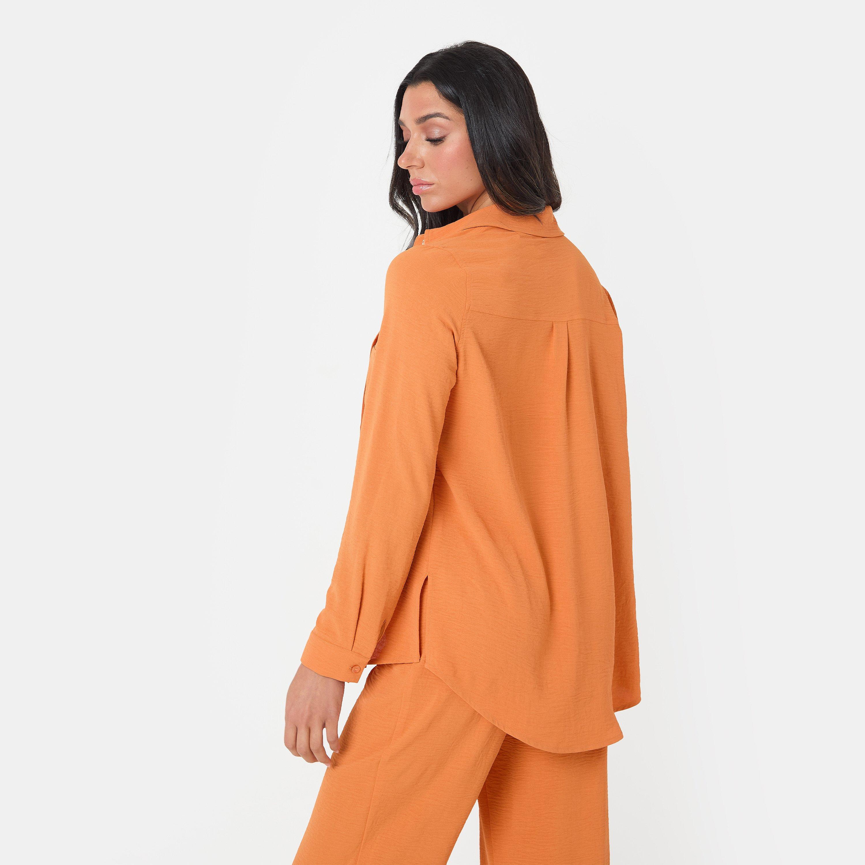 Orange - I Saw It First - Soft Crepe Long Sleeve Shirt - 4