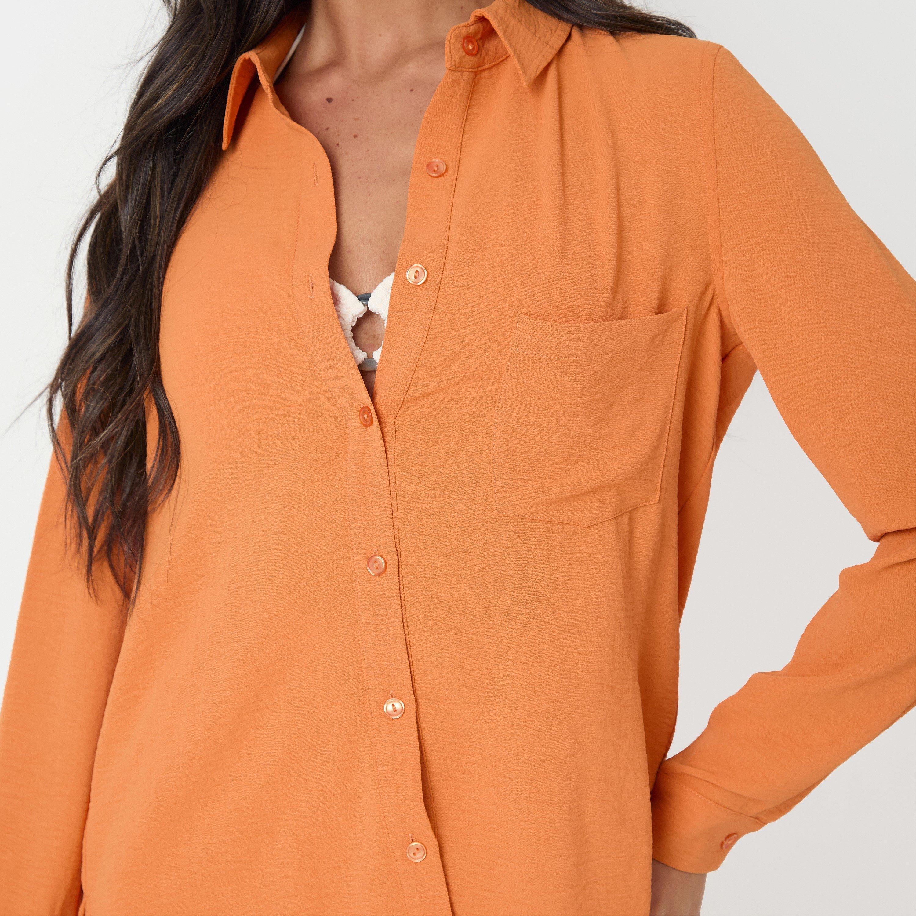 Orange - I Saw It First - Soft Crepe Long Sleeve Shirt - 5