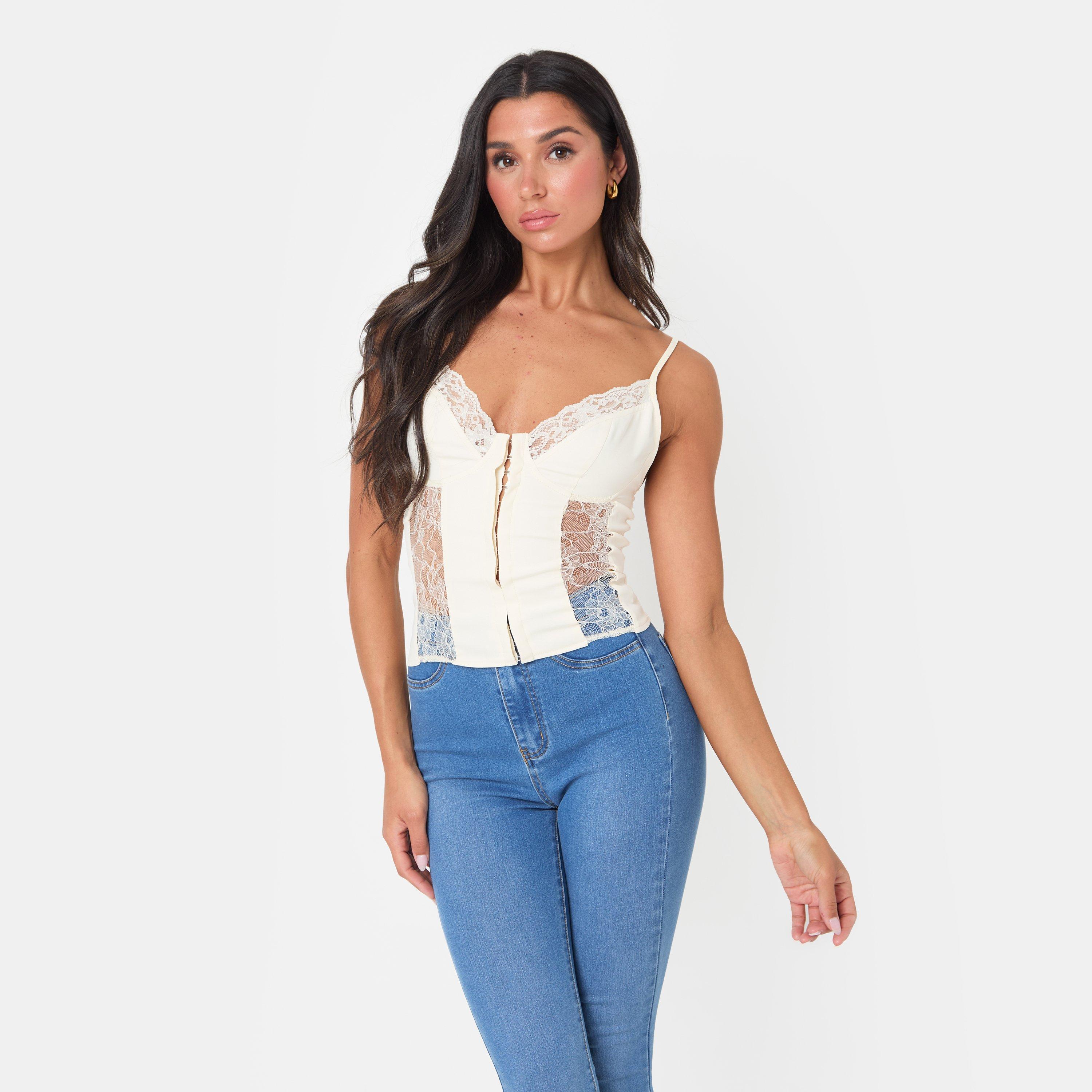 Cream - I Saw It First - Lace Corset Top - 2
