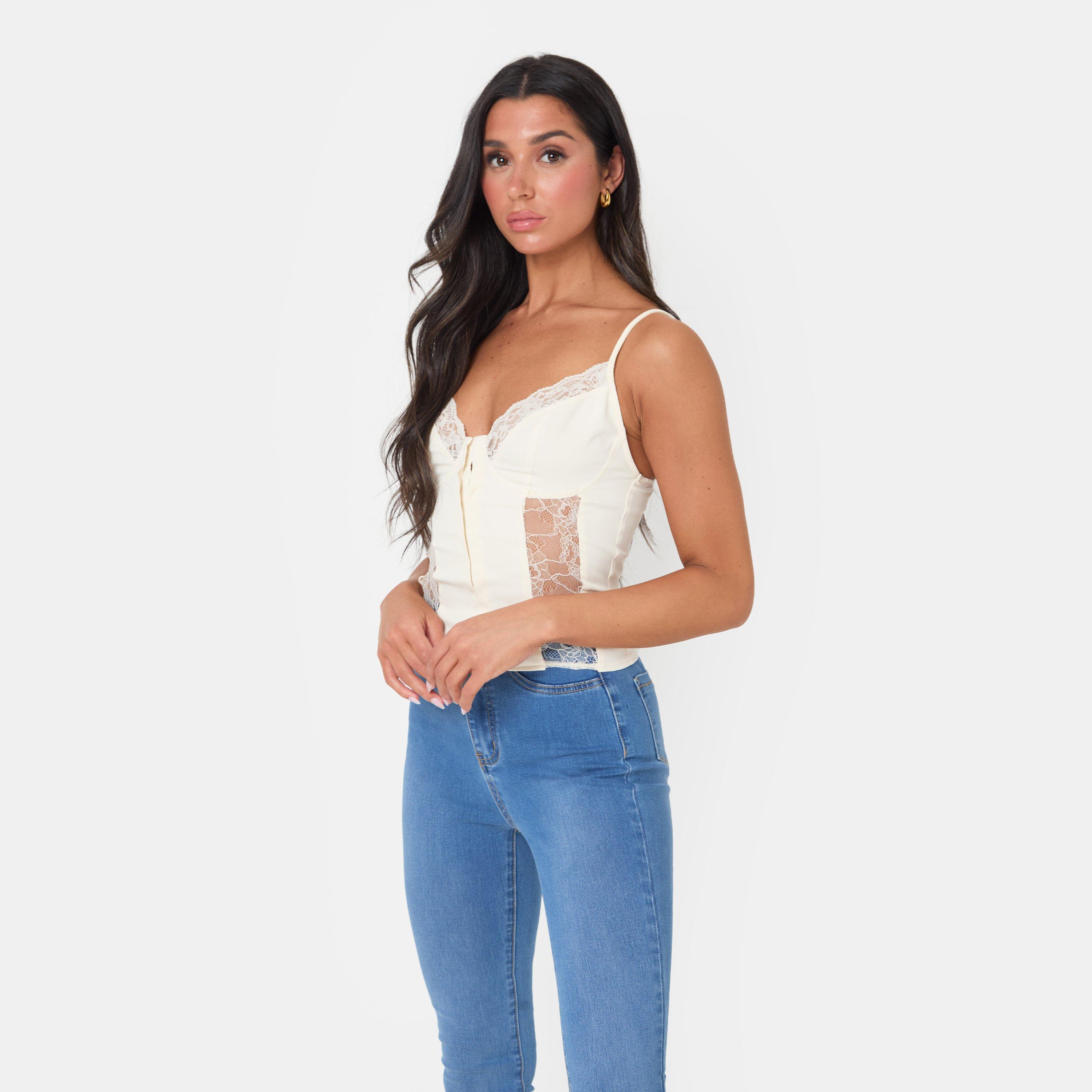 Cream - I Saw It First - Lace Corset Top - 3