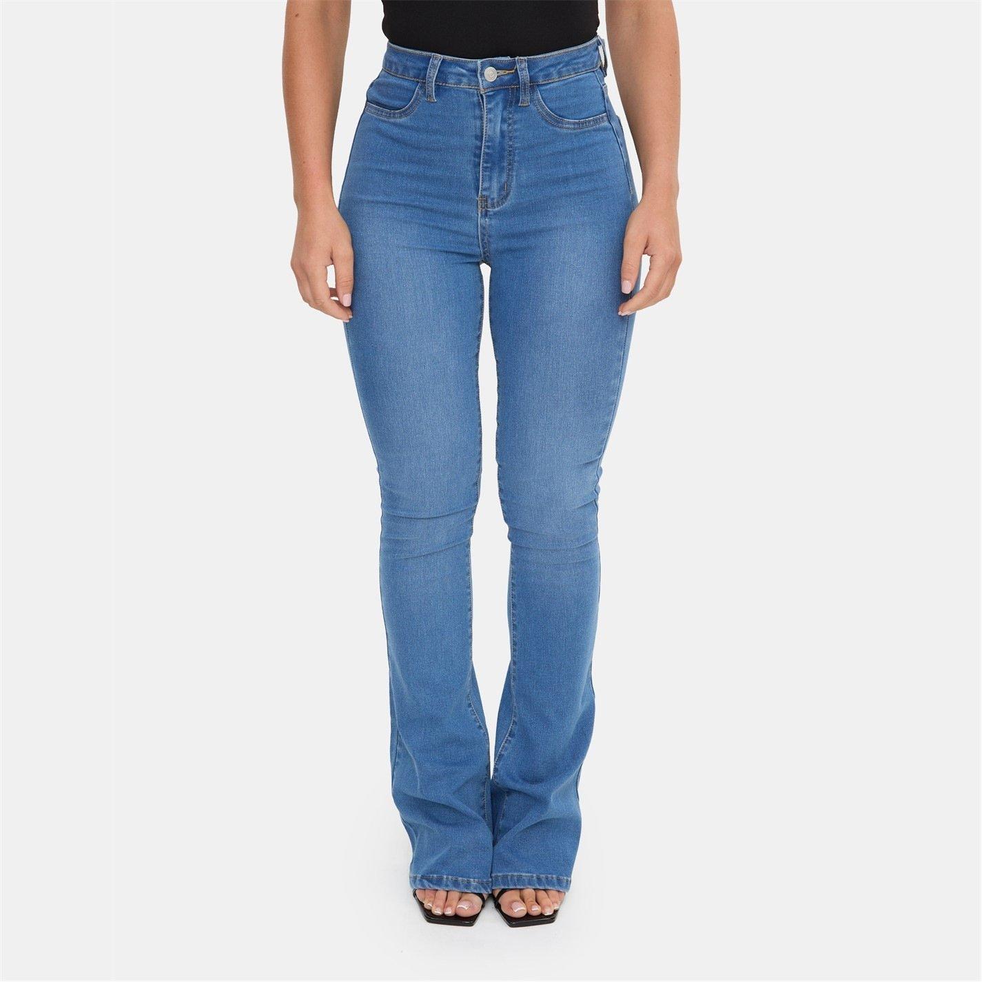 Mid Blue - I Saw It First - High Waist Flare Jeans - 2