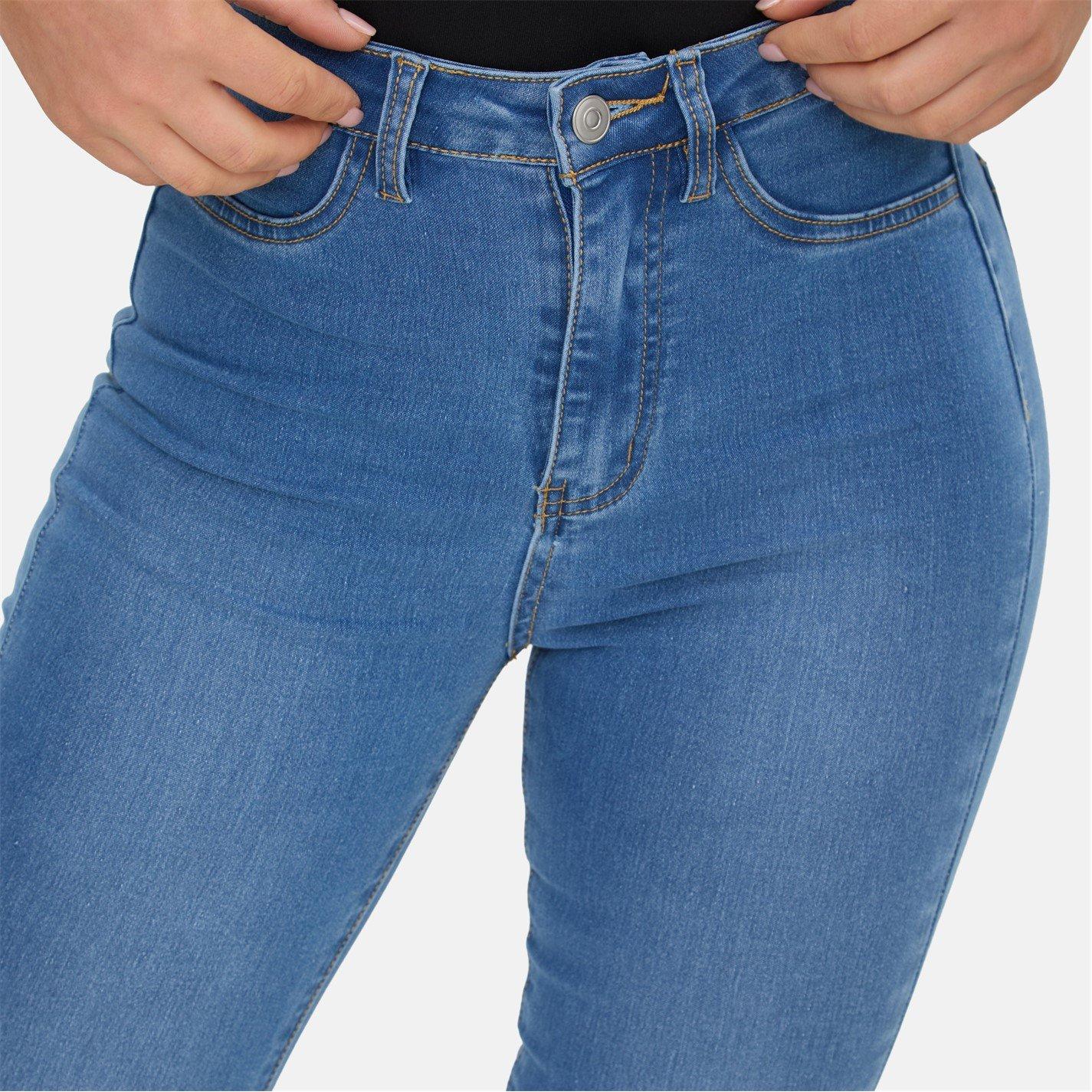 Mid Blue - I Saw It First - High Waist Flare Jeans - 4