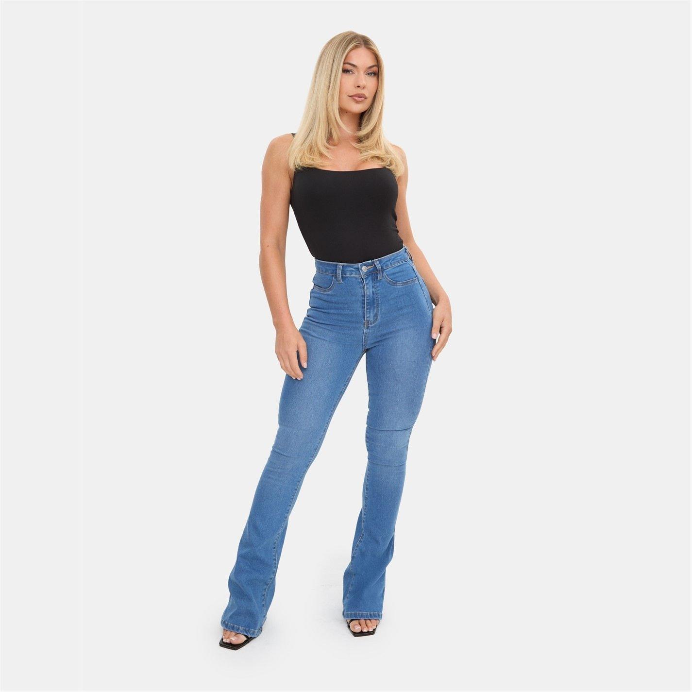 Mid Blue - I Saw It First - High Waist Flare Jeans - 5