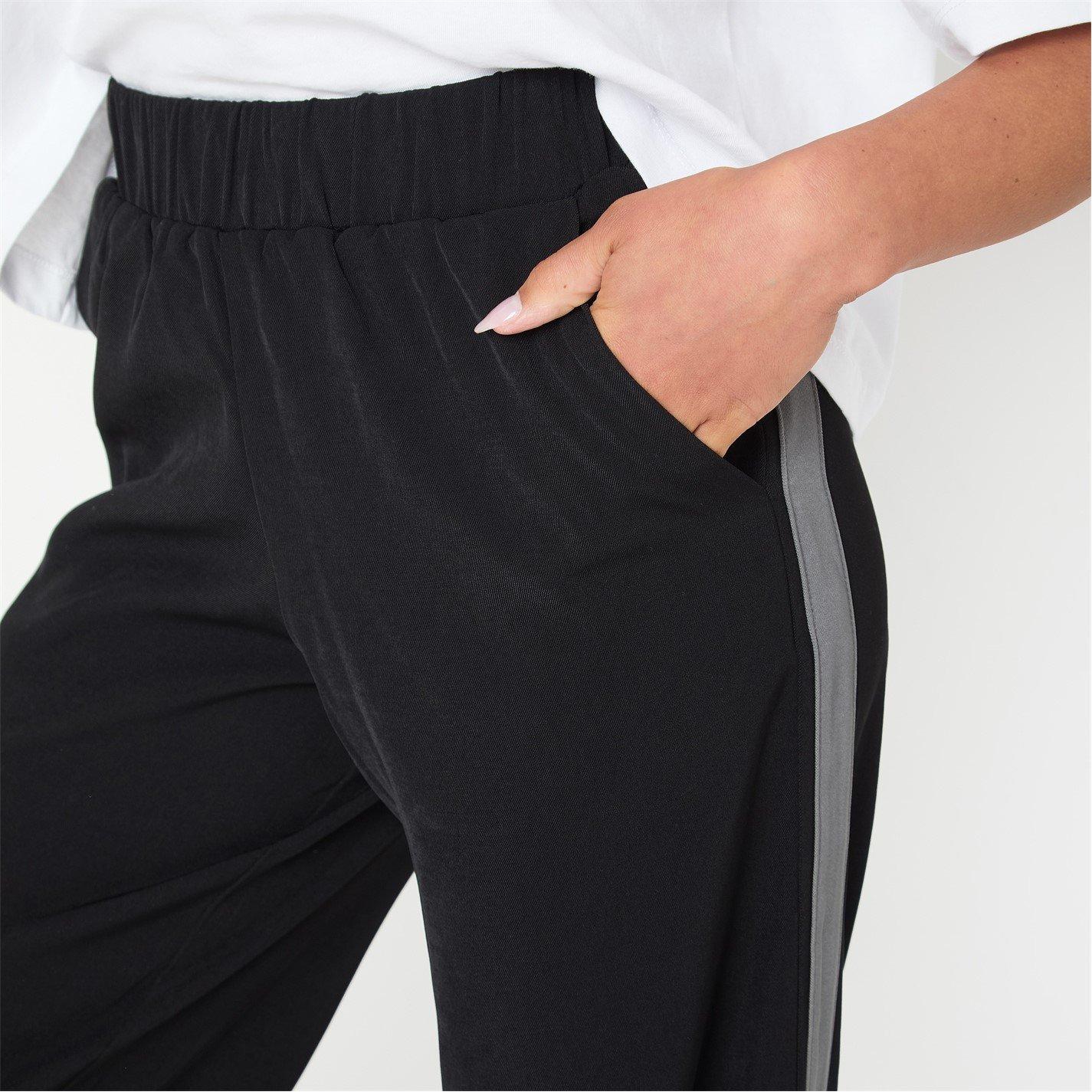 Black - I Saw It First - Straight Side Stripe Trousers - 7