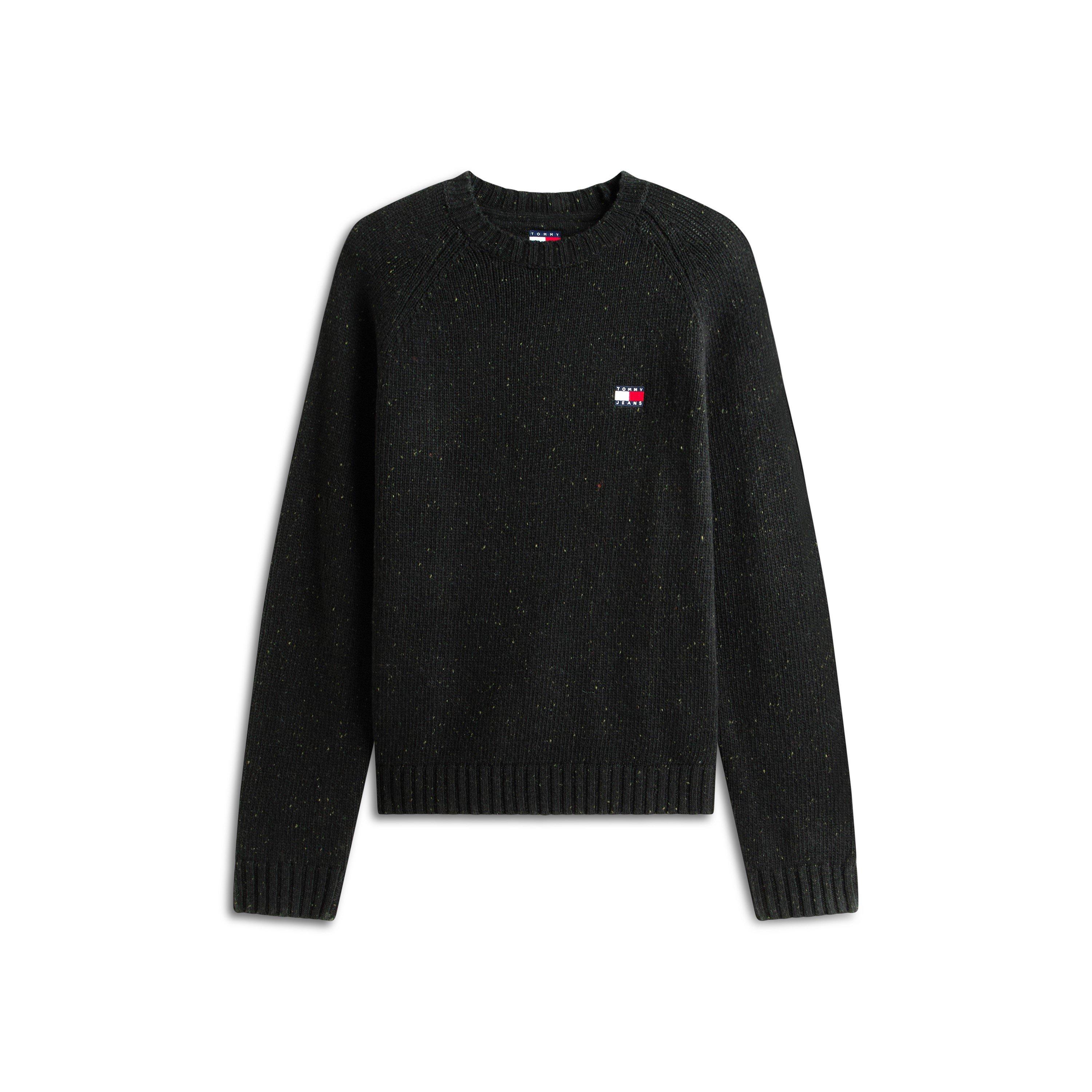 Tommy Jeans Men's Tj Badge Crew Knit Sn61 - Black - L