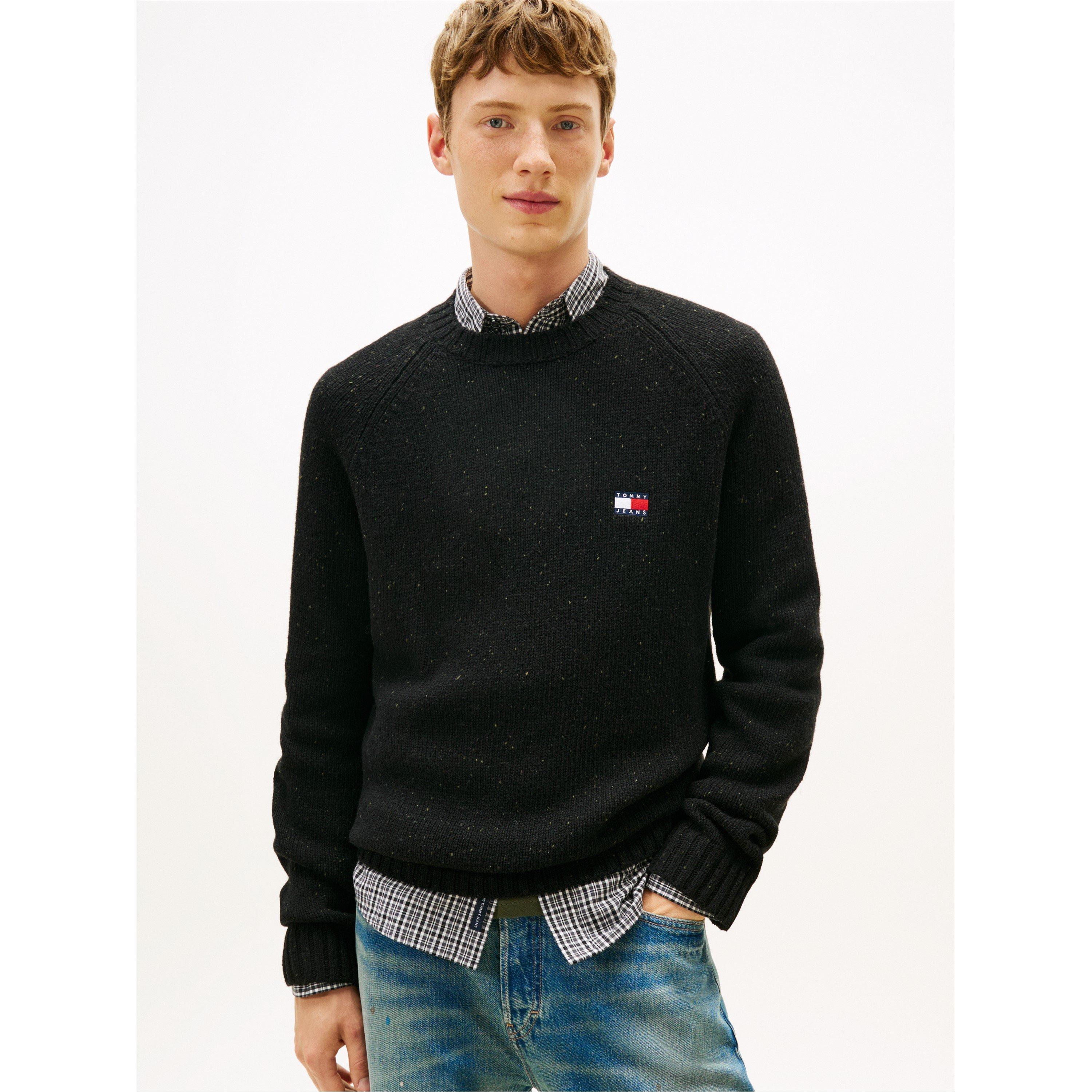 Black - Tommy Jeans - TJ Badge Crew Knit Sn61 - 2