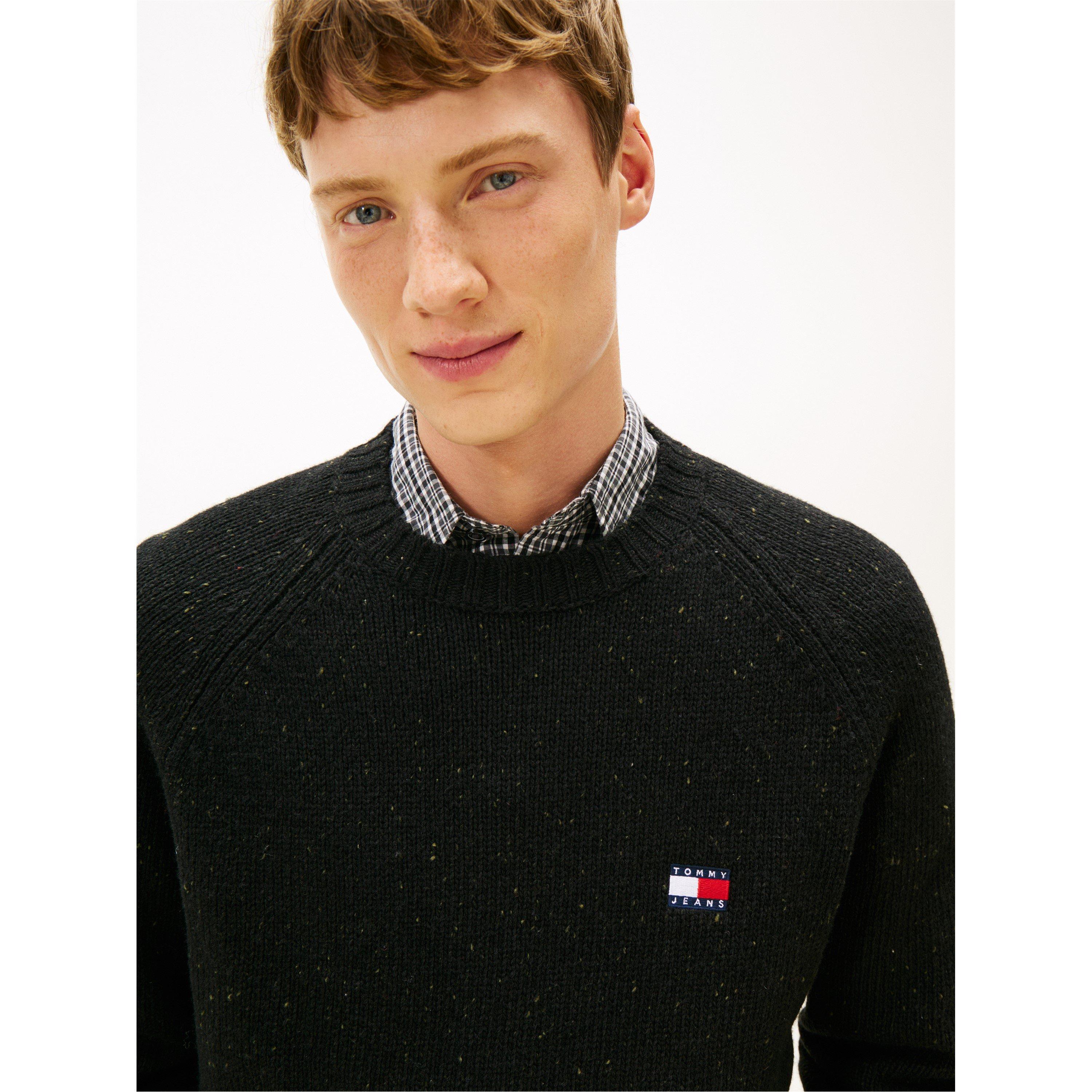 Black - Tommy Jeans - TJ Badge Crew Knit Sn61 - 3