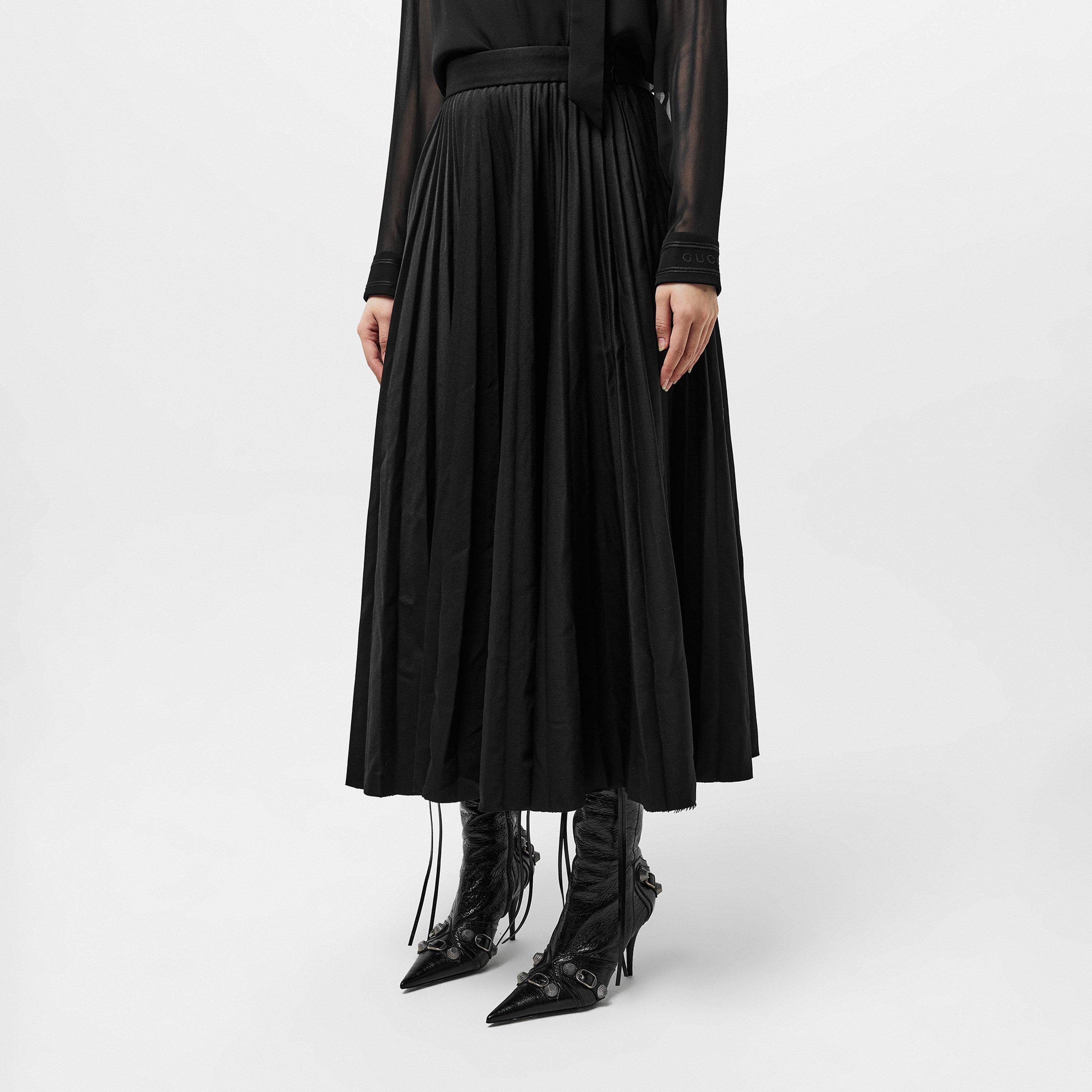 Black - Balenciaga - Creased Pleated Skirt - 3