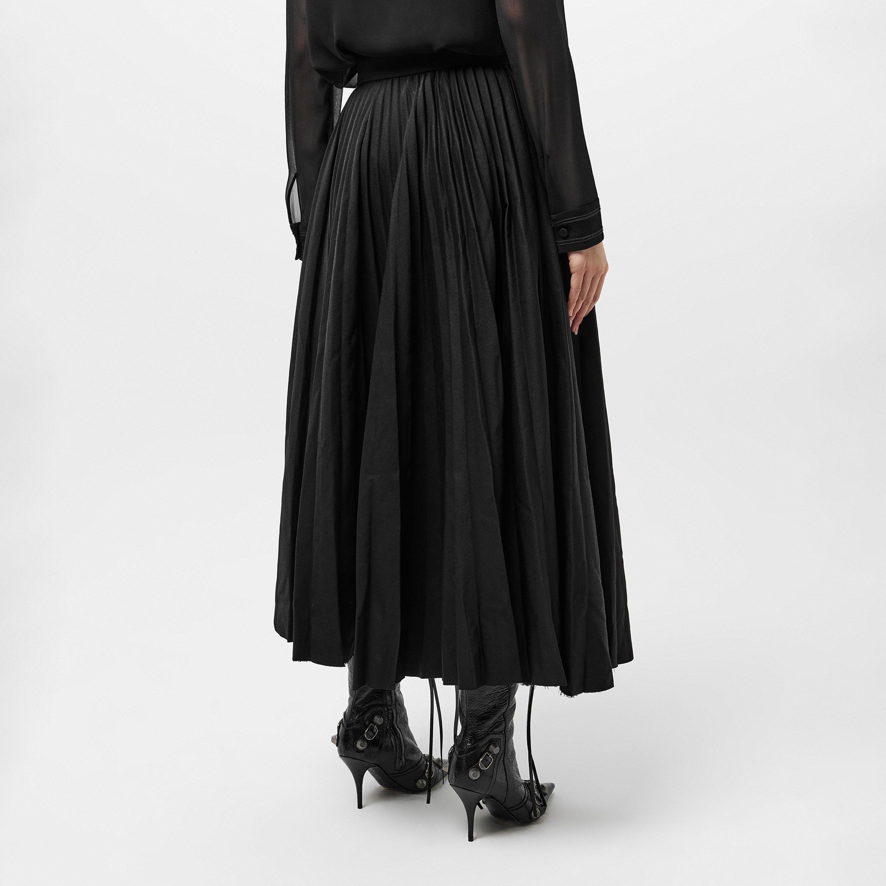 Black - Balenciaga - Creased Pleated Skirt - 4