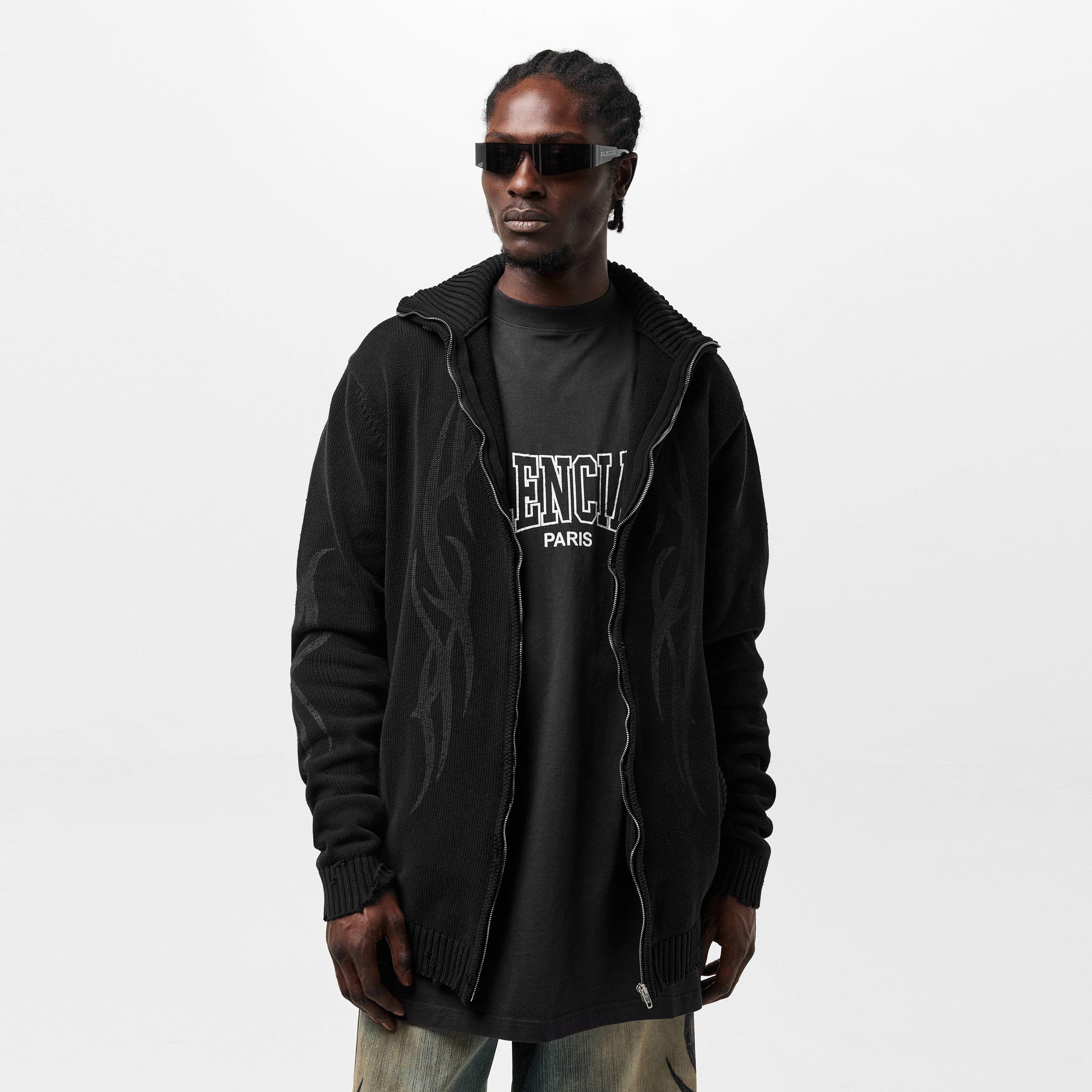 Black - Balenciaga - Zip Cardigan - 3