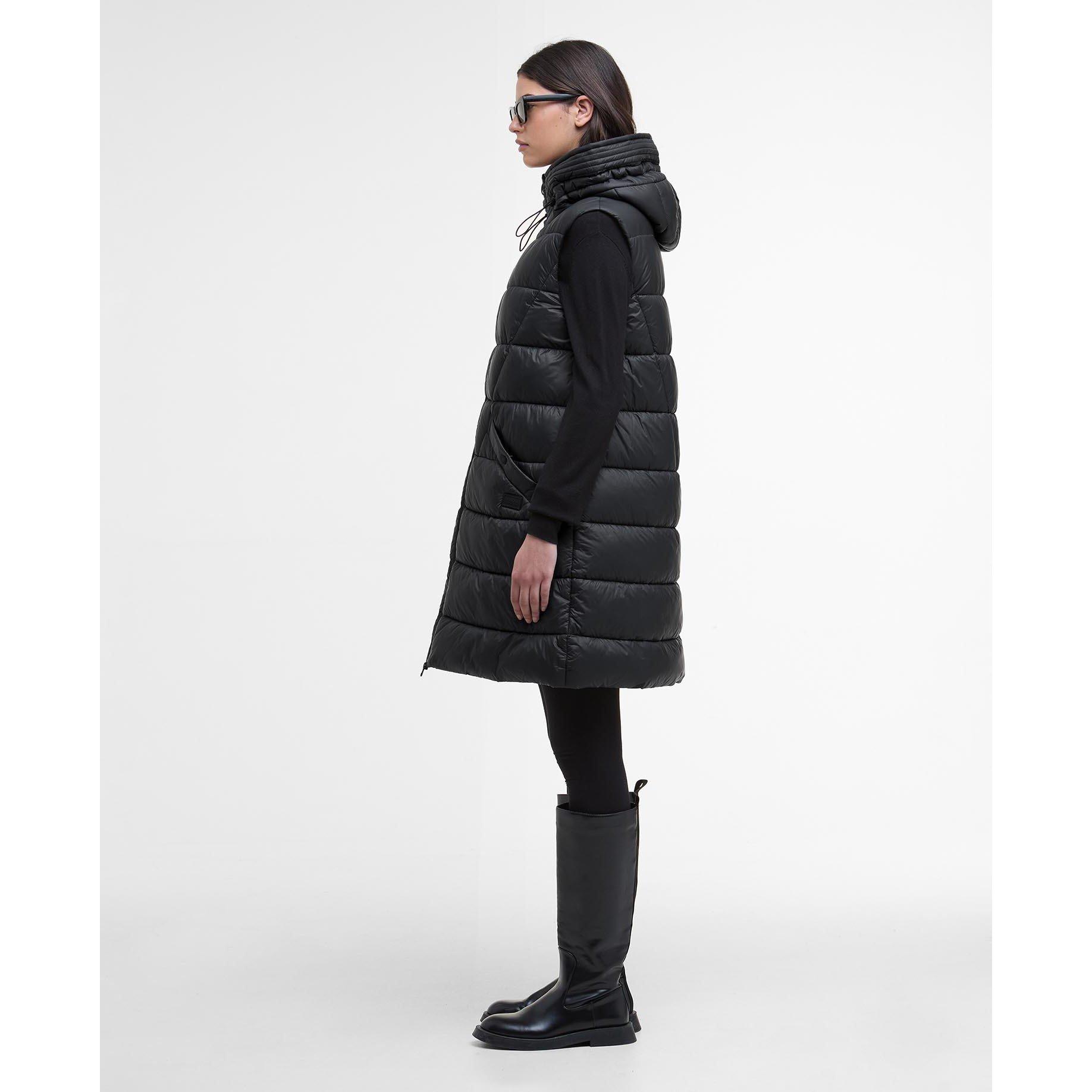 Black - Barbour International - Women's Cecilla Funnel Neck Full Zip Sleeveless Gilet - 6