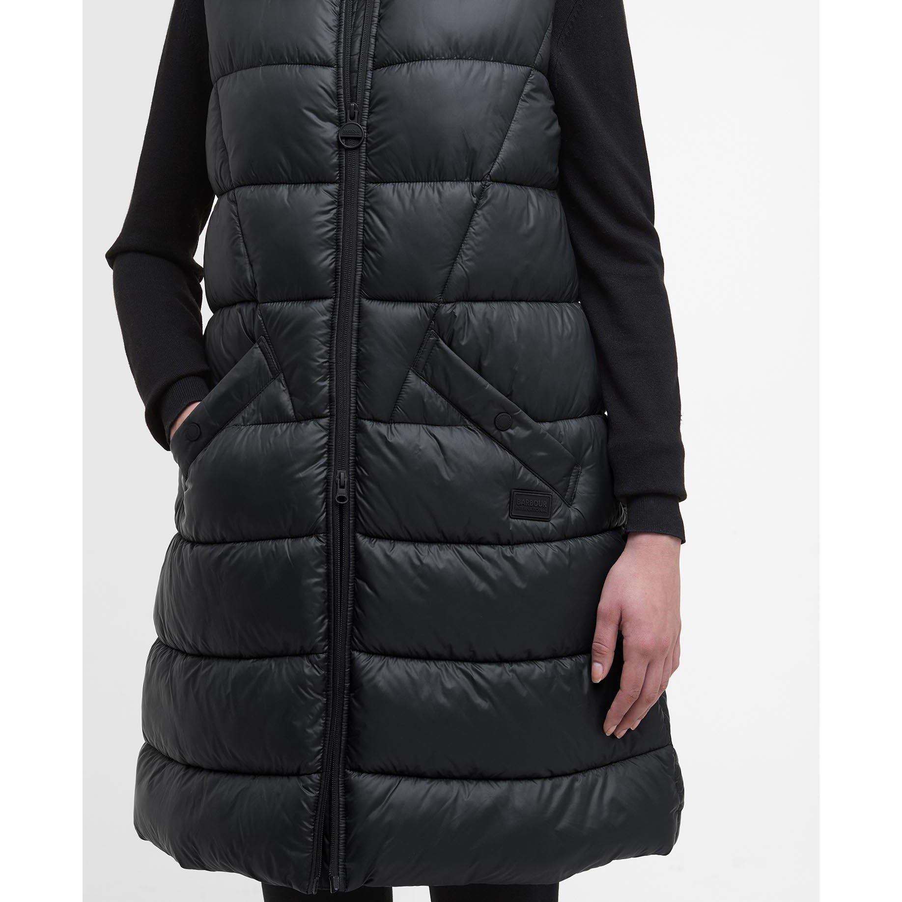 Black - Barbour International - Women's Cecilla Funnel Neck Full Zip Sleeveless Gilet - 5