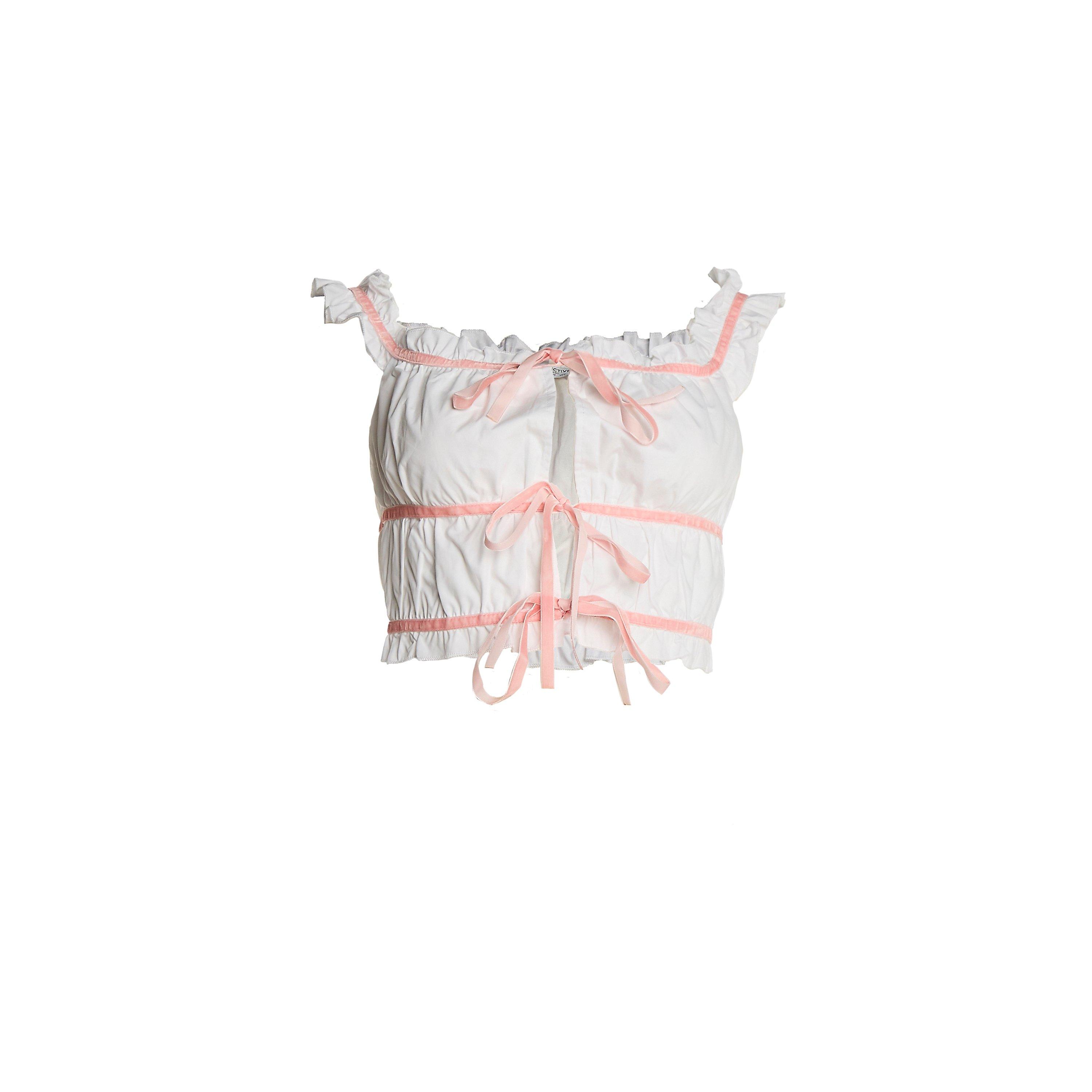 White - Collective The Label - White Lace-Up Crop-Top - 1