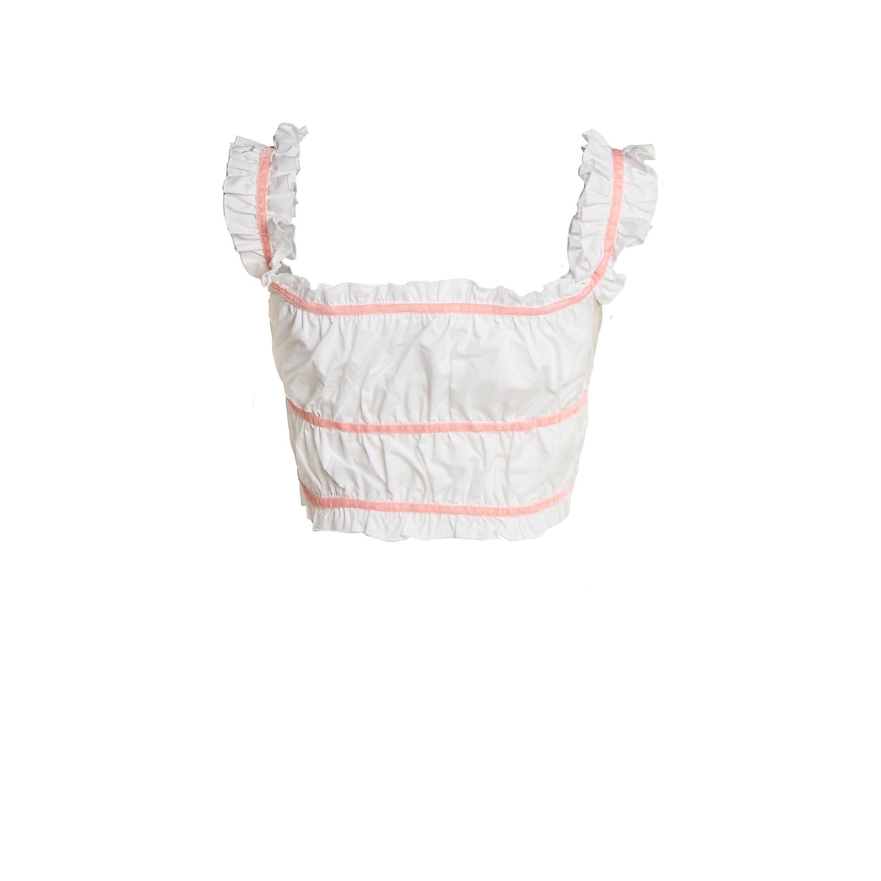 White - Collective The Label - The Label White Lace-Up Crop-Top - 2