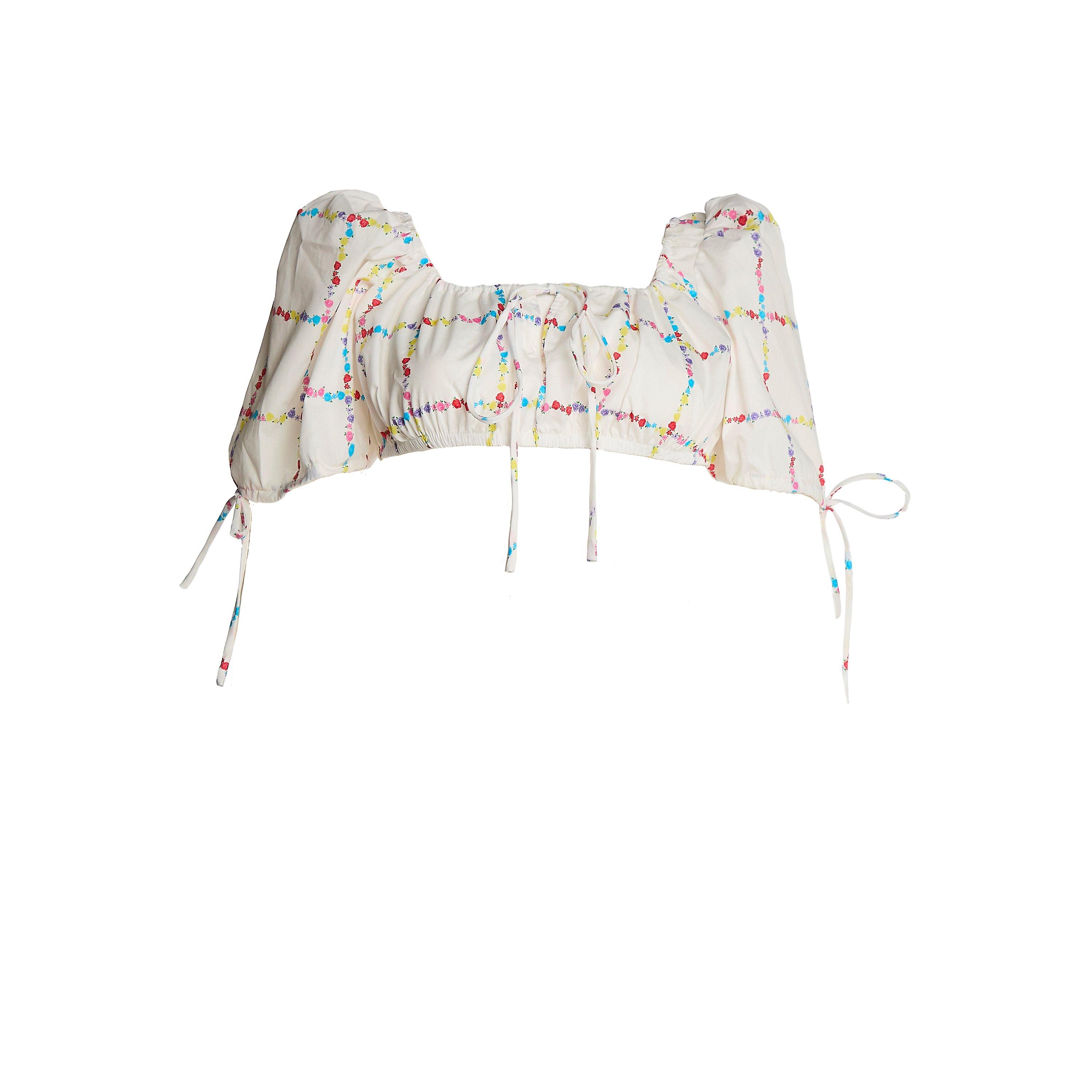 Picnic Floral - Collective The Label - Grid Picnic Floral Square-Neck Crop-Top - 1
