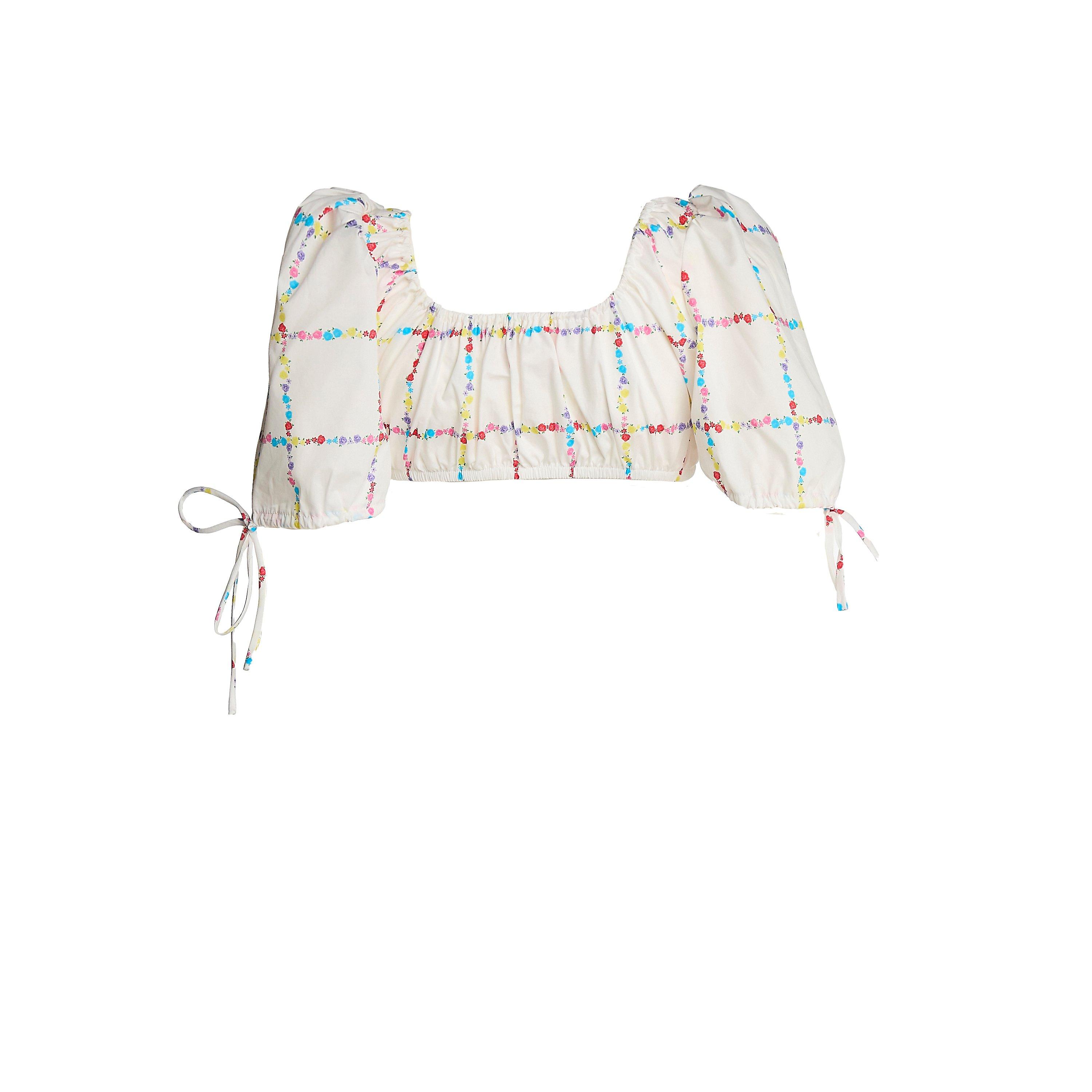 Picnic Floral - Collective The Label - The Label Grid Picnic Floral Square-Neck Crop-Top - 2