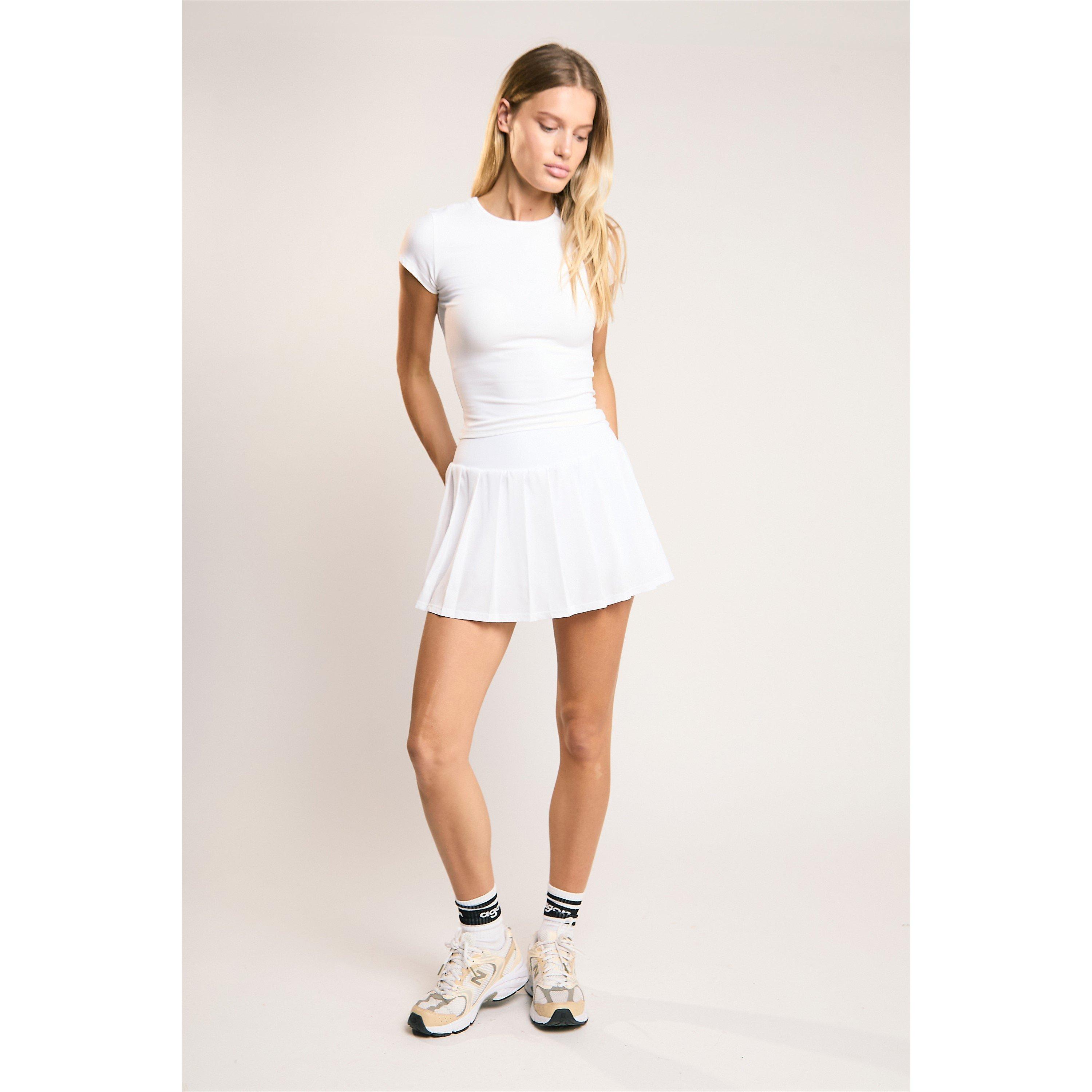 White - Agon - Signature White Scoop-Neck Crop-Top - 1