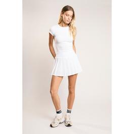 Agon White  Scoop-Neck Crop-Top