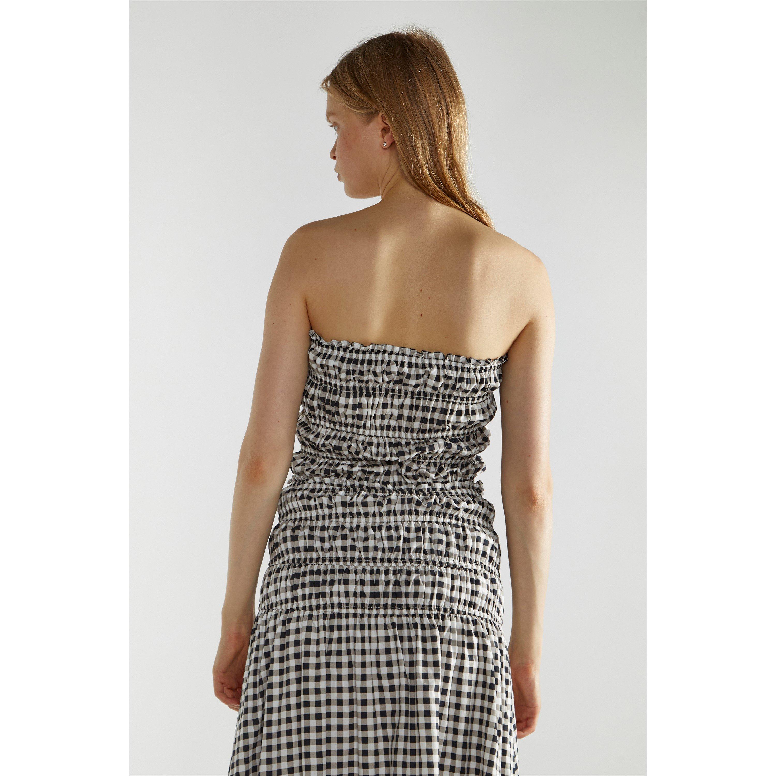 Mehrfarbig - Narrated - Black White Gingham-Print Bardot Crop-Top - 3