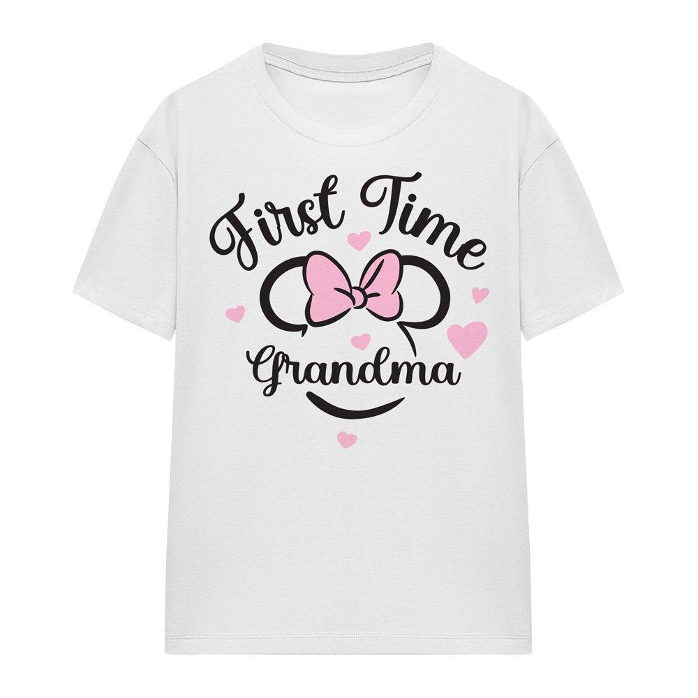 White - Disney - Minnie Mouse First Time Grandma T-Shirt White - 4