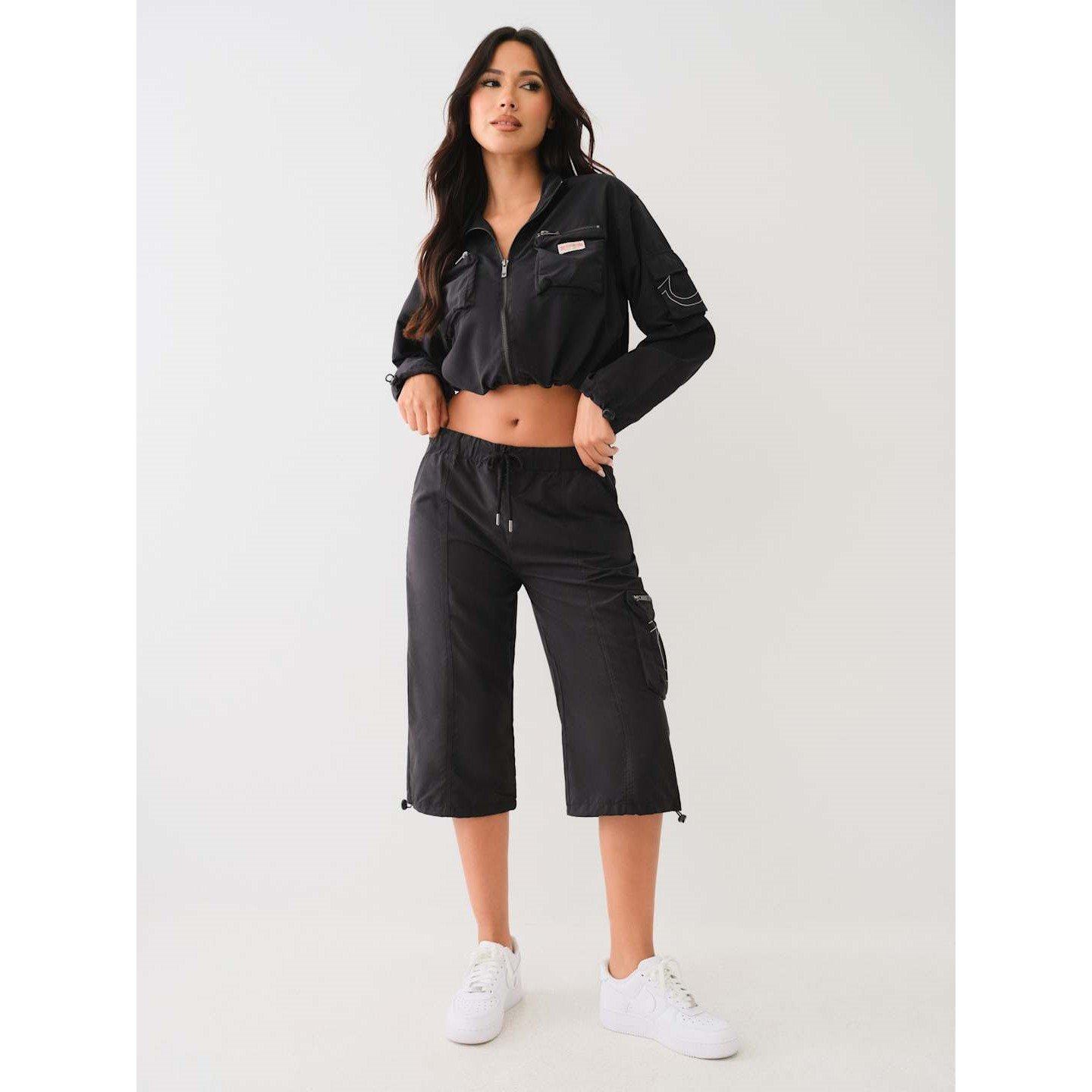 Black - True Religion - HorseShoes Cargo Capri Jeans - 4