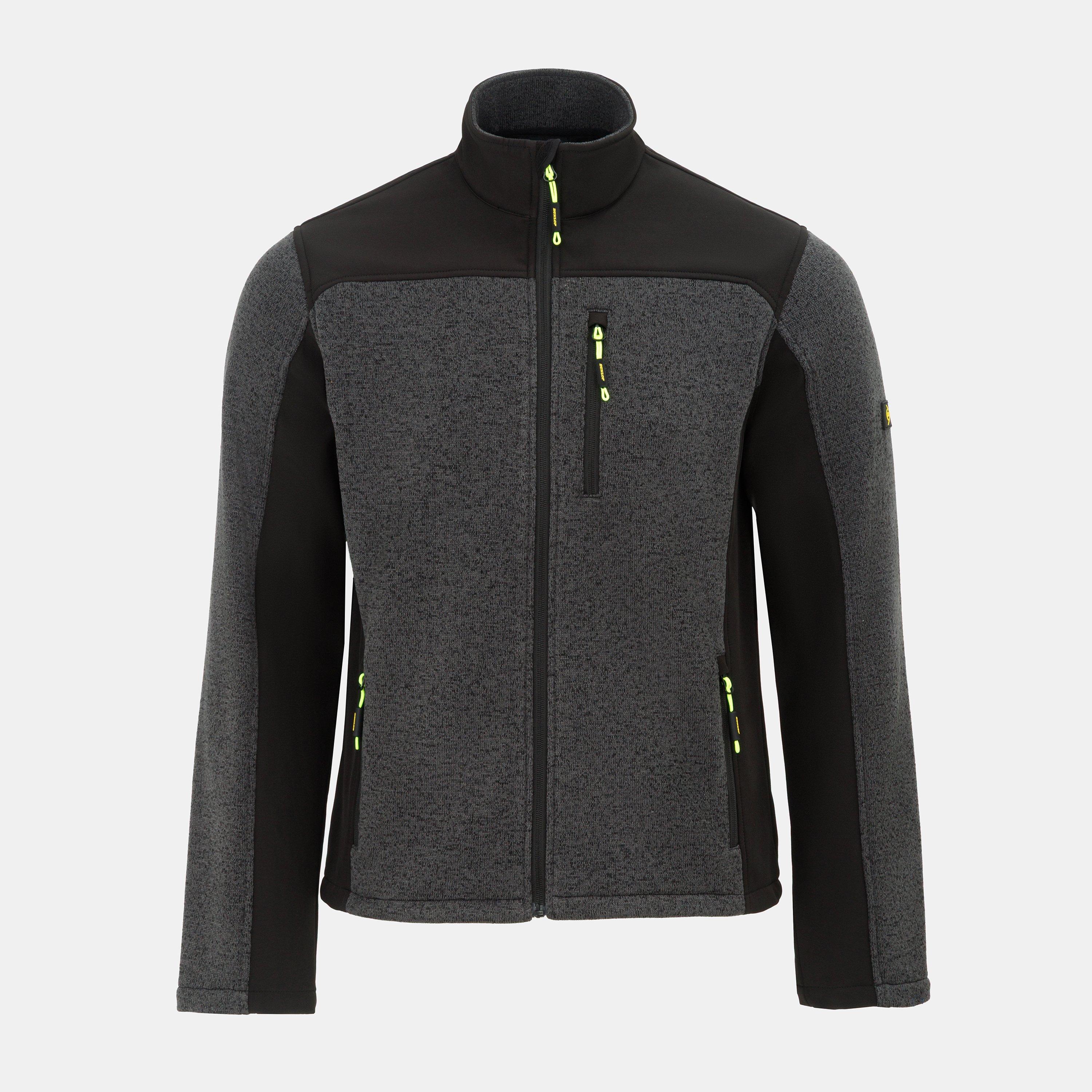 Black/Grey - Dunlop - Men's On-Site Fleece Long Sleeve Softshell Jacket - 1