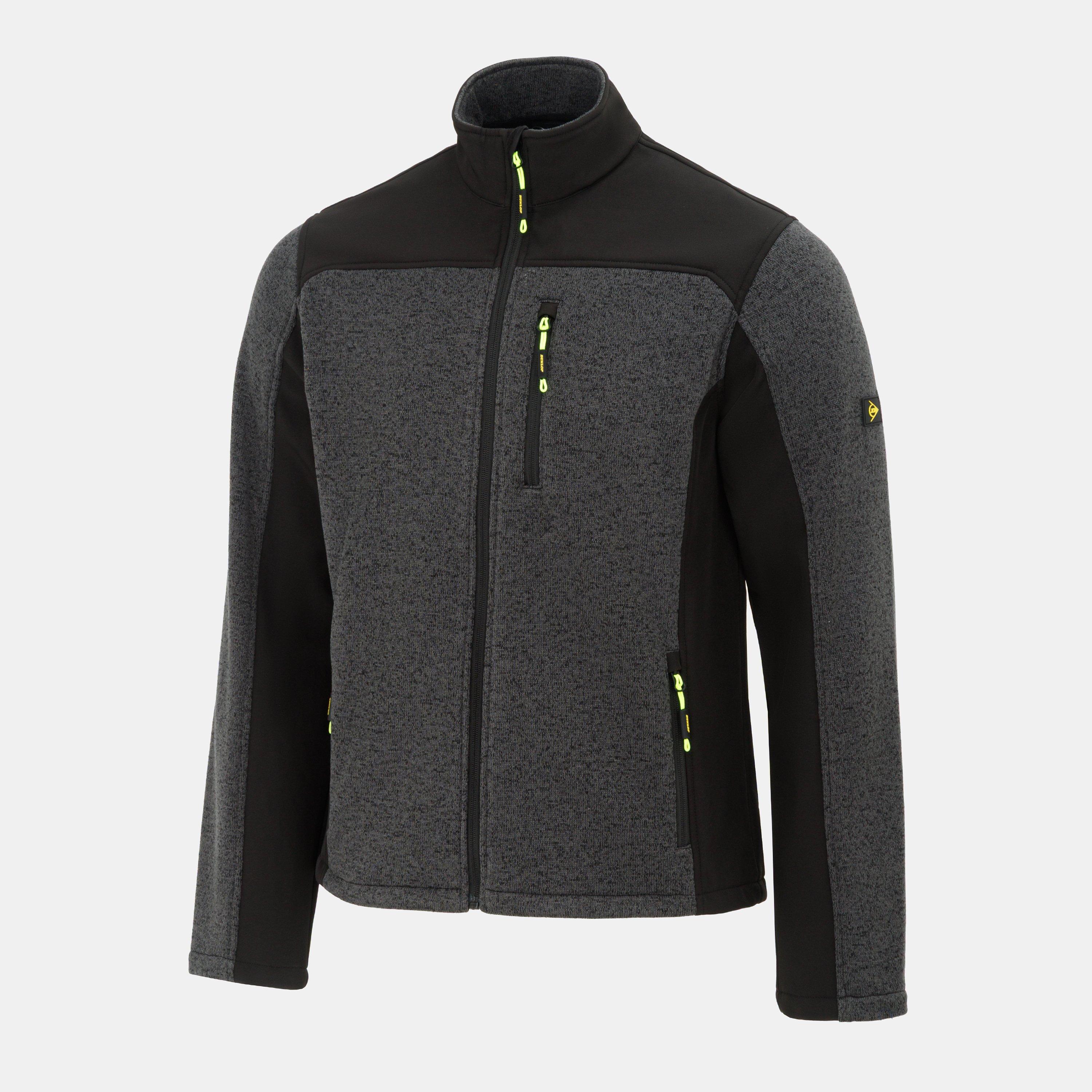 Black/Grey - Dunlop - On-Site Fleece Long Sleeve Softshell Jacket - 3