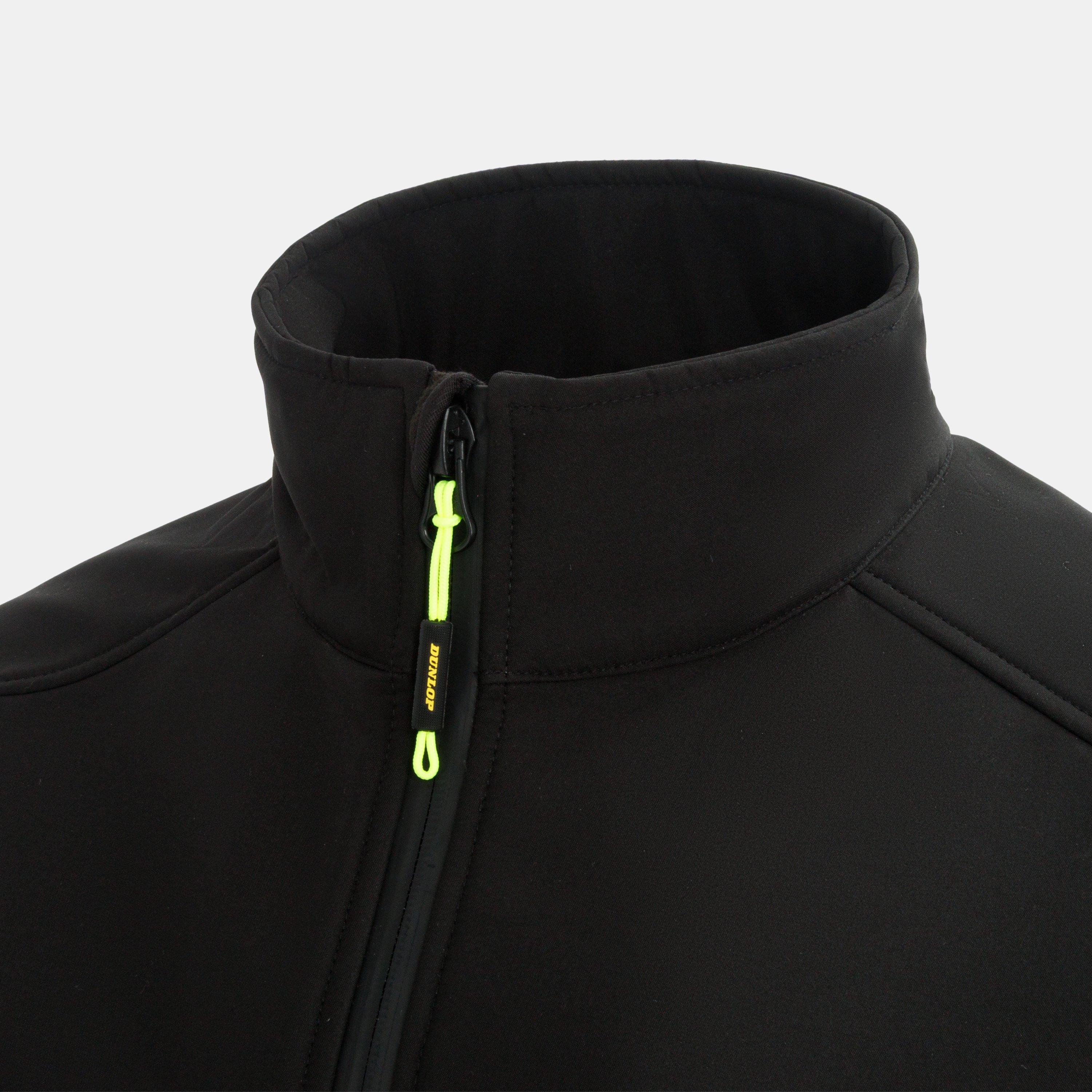 Black - Dunlop - On-Site Water Resistant Windproof Slim Fit Softshell Jacket - 4