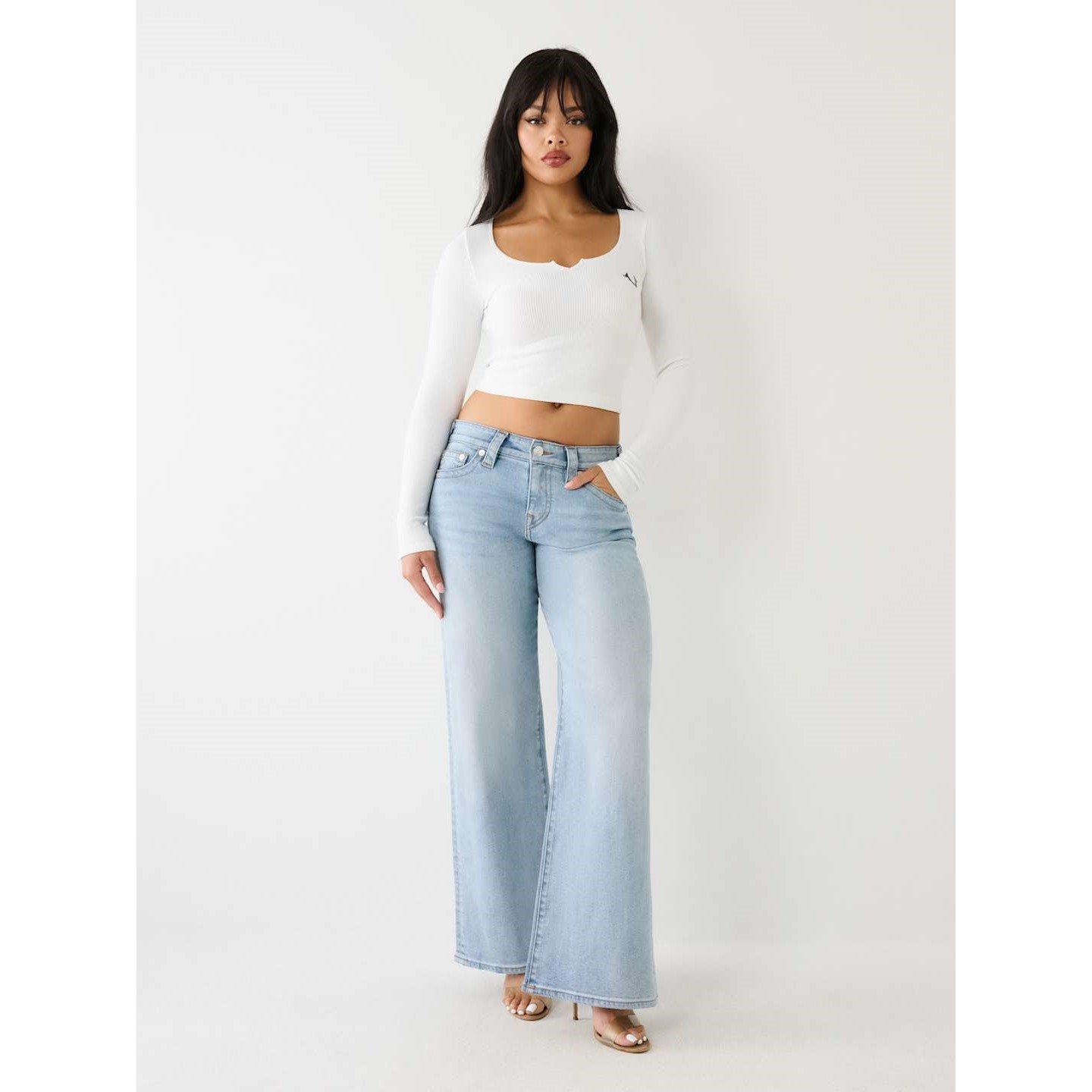 Light Wsh - True Religion - Bobi Baggy Wide Leg Jeans - 4