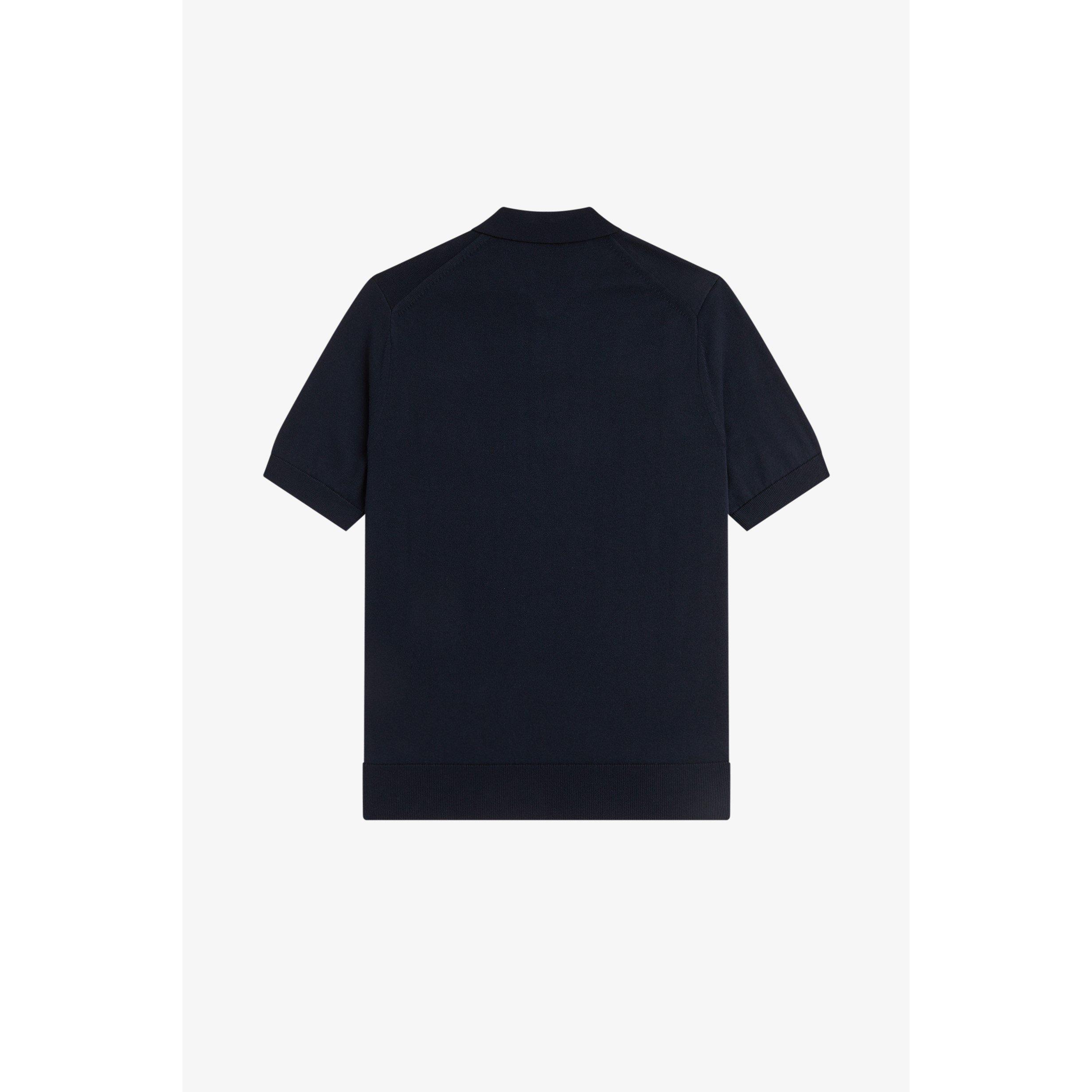 Navy 608 - Fred Perry - Men's Knitted Short Sleeve Polo Shirt - 2