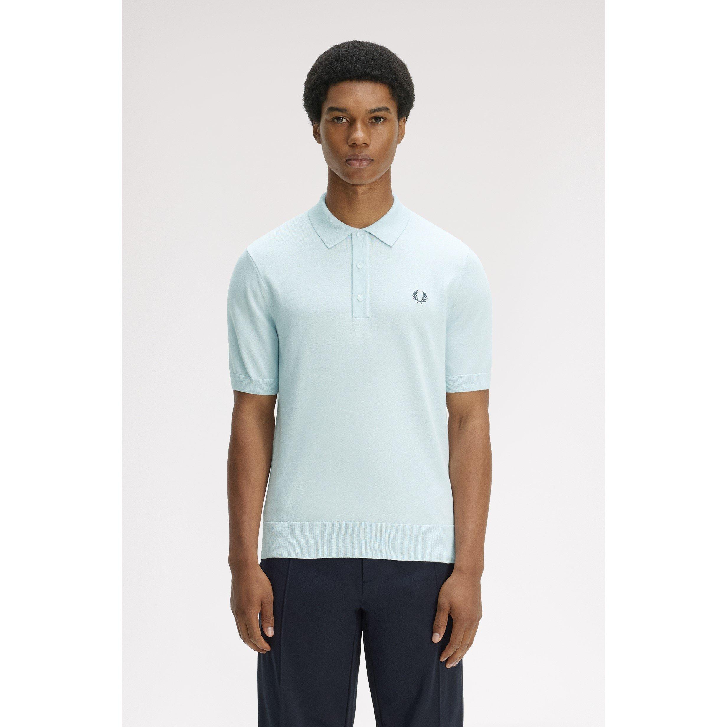 Light Ice R30 - Fred Perry - Men's Knitted Short Sleeve Polo Shirt - 3