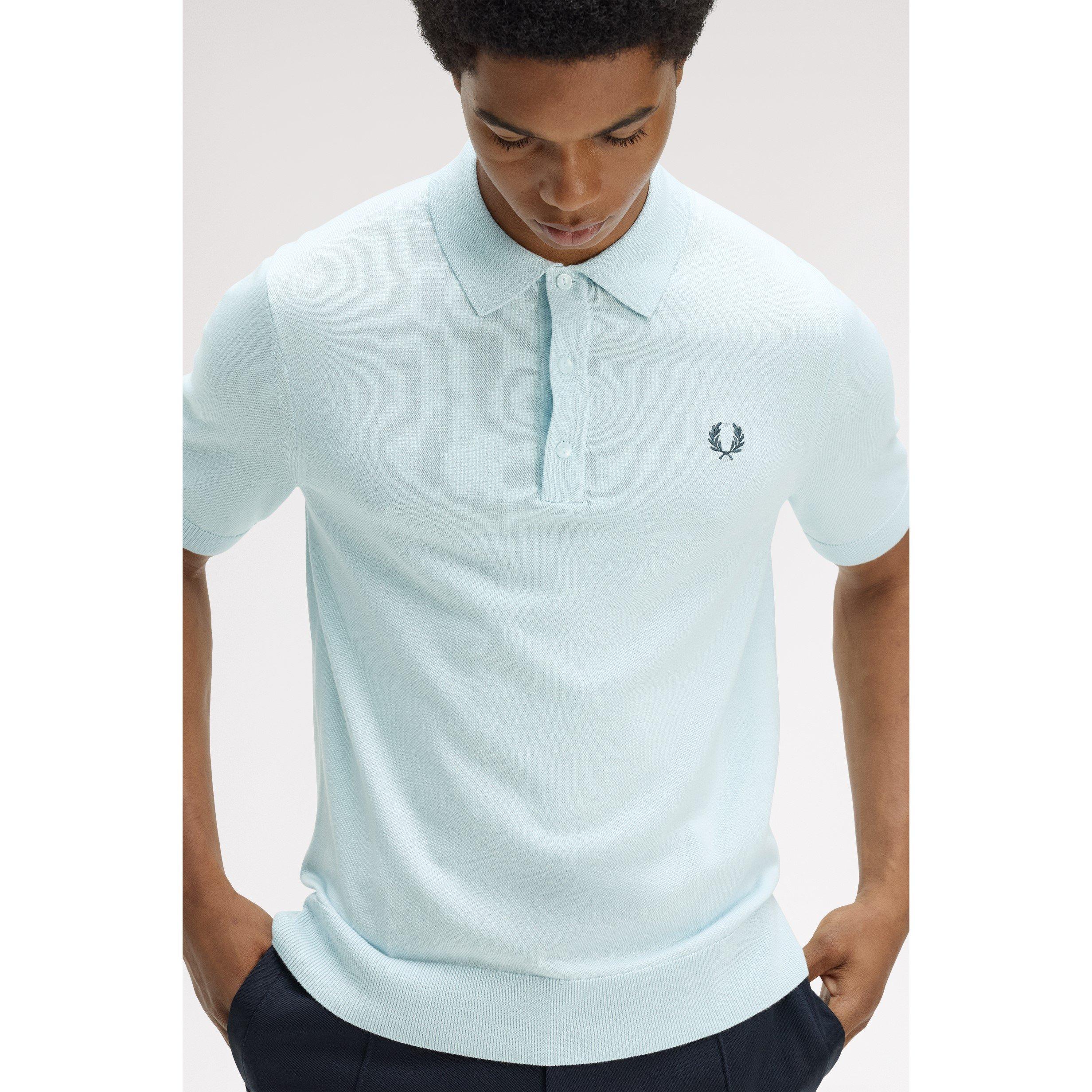 Light Ice R30 - Fred Perry - Men's Knitted Short Sleeve Polo Shirt - 5